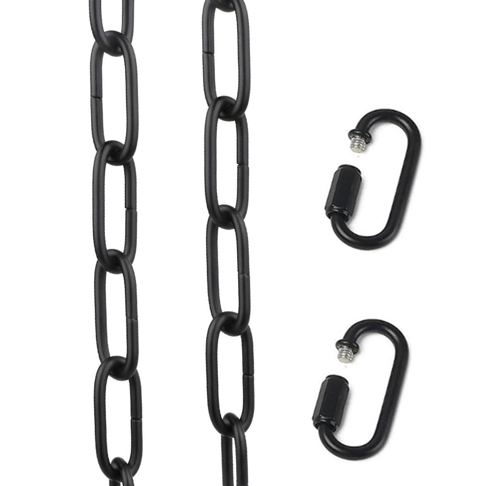 Aoibox - 6 ft Black Oval Link Pendant and Chandelier Light Fixture Chain 0 12 in Wire 50 lb Load...