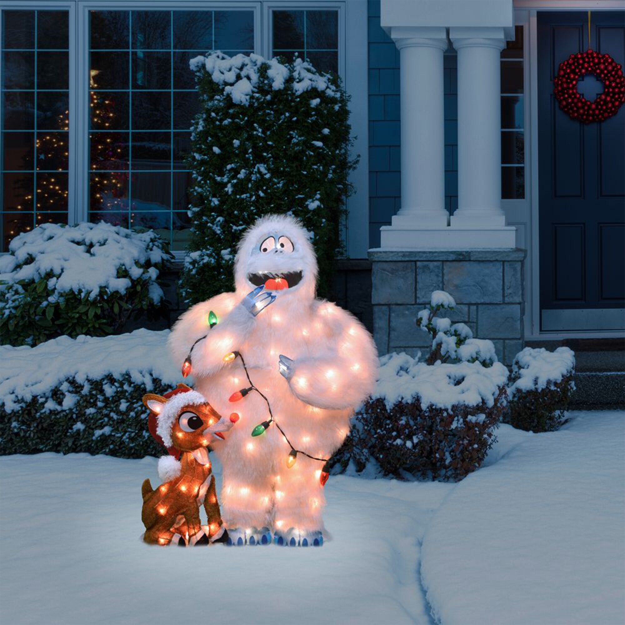 ProductWorks 8.5-in Snowman Yard Decoration with White Incandescent ...