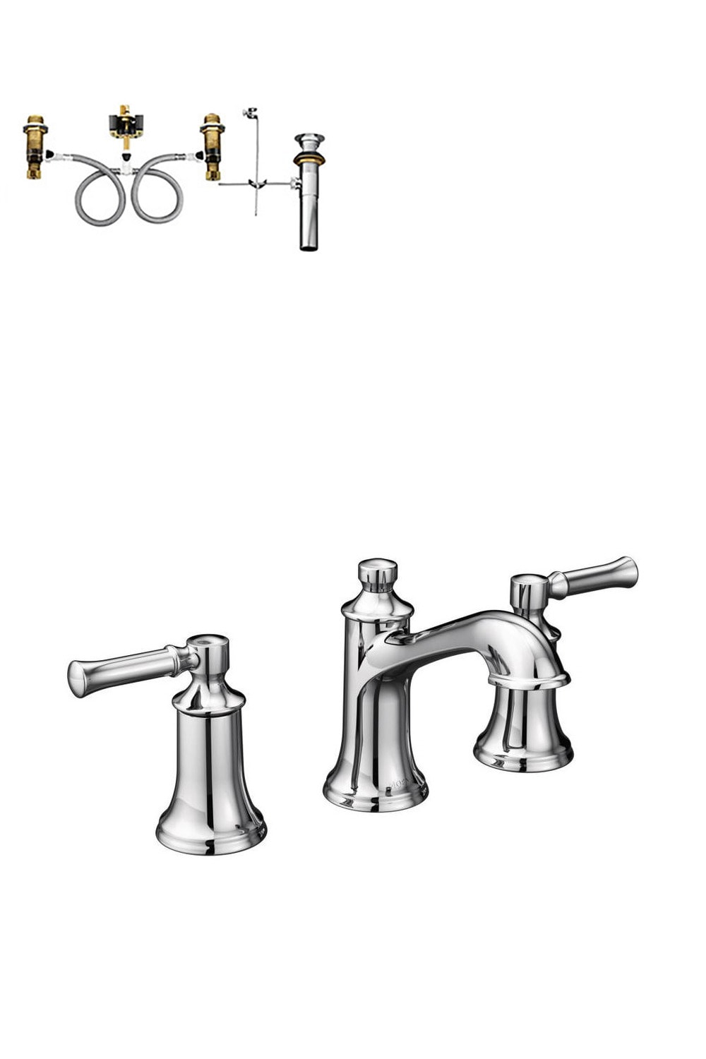 Dartmoor Polished Chrome Widespread 2-handle WaterSense Bathroom Sink Faucet | - Moen T6805-9000-L