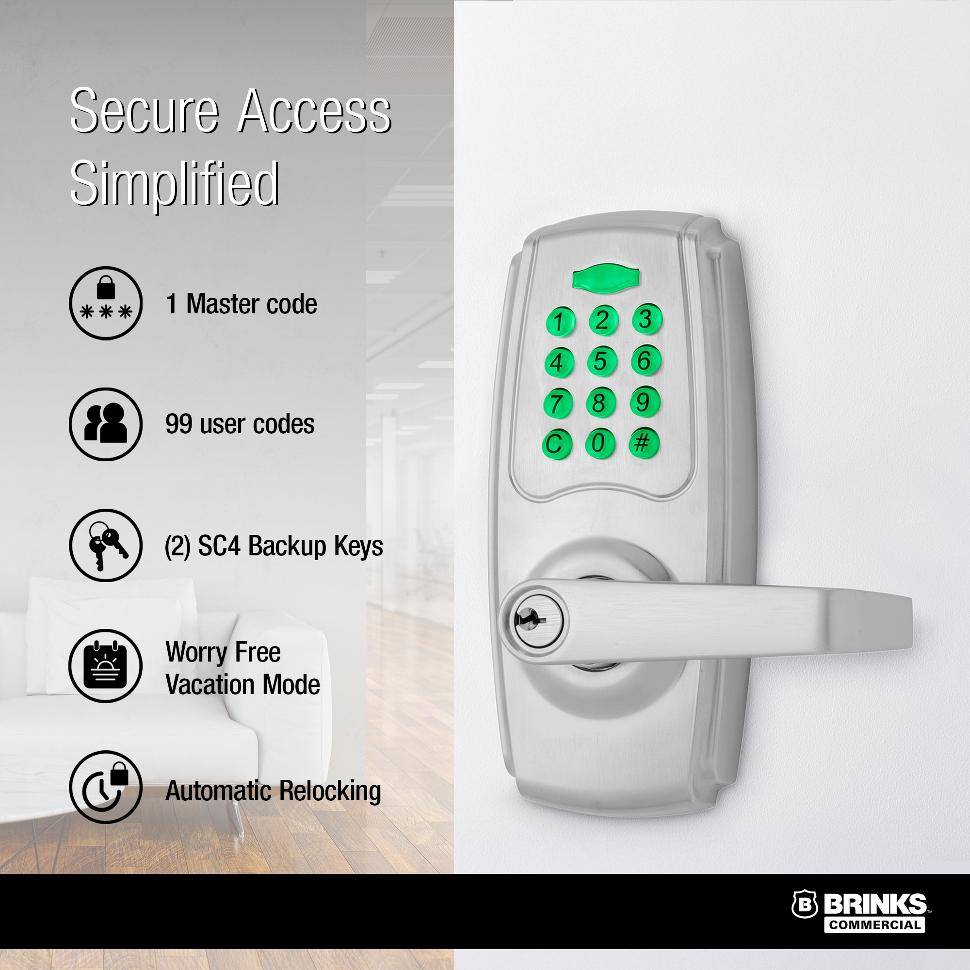 BRINKS COMMERCIAL BC40107 Electronic-Door-Locks - View #4