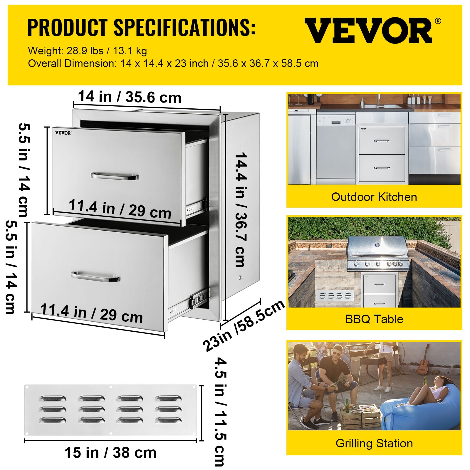 VEVOR 14.38X14YC2CBXGCTV0 Builtin-Grill-Cabinet-Parts - View #12