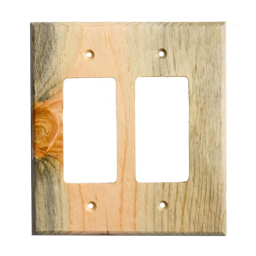 Sierra Lifestyles 682798 2 -Gang Specialty Size Blue Pine Wood Indoor Wall Plate