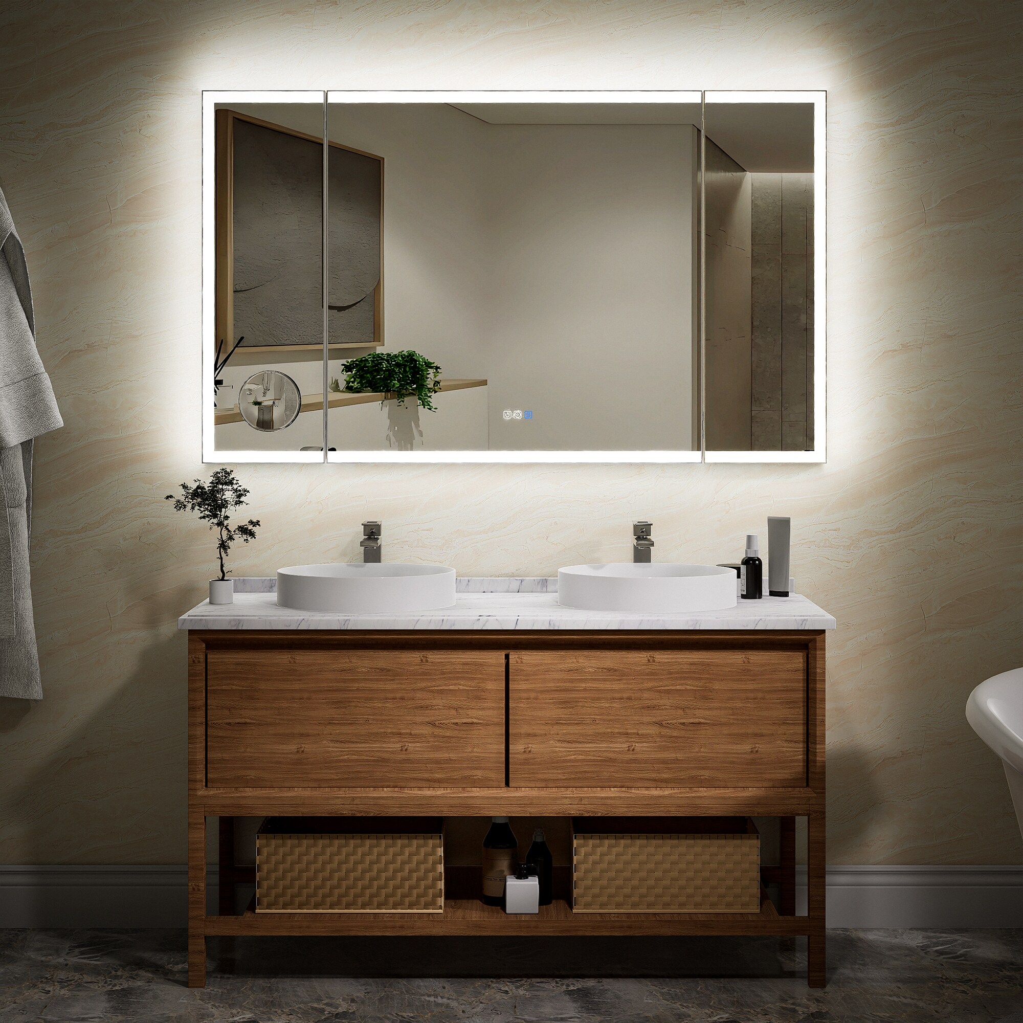 WELLFOR TO-EM-BV30WHBK Framed-Bath-Mirrors - View #7
