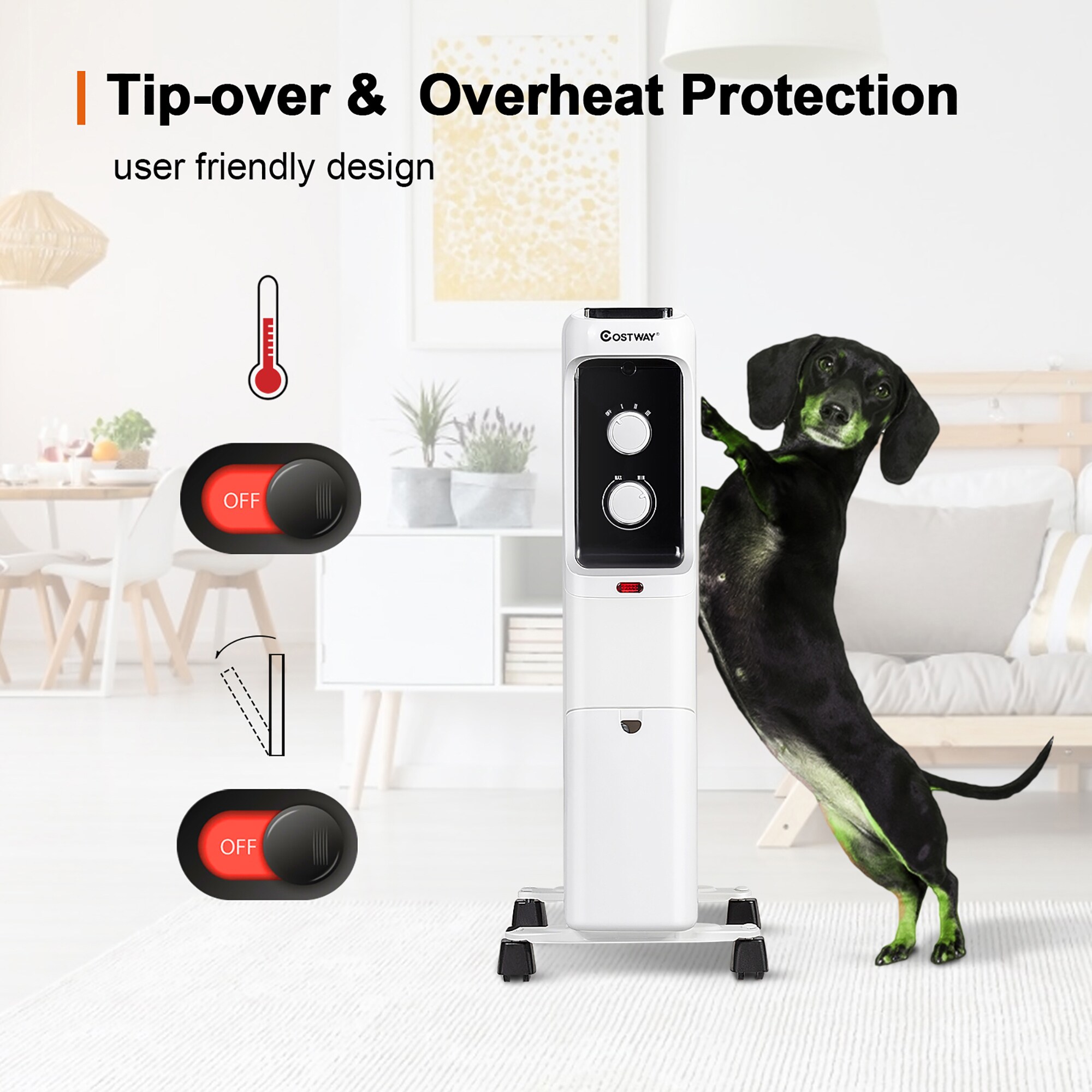 Goplus EP24919US-WH Portable-Electric-Heat - View #7