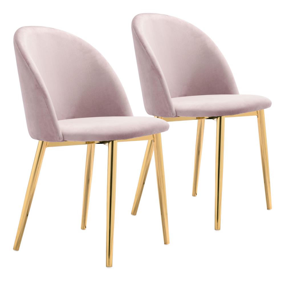 Zuo Modern 101555 Set of 2 Cozy Contemporary/Modern Polyester/Polyester Blend Upholstered Dining Side Chair (Metal Frame)