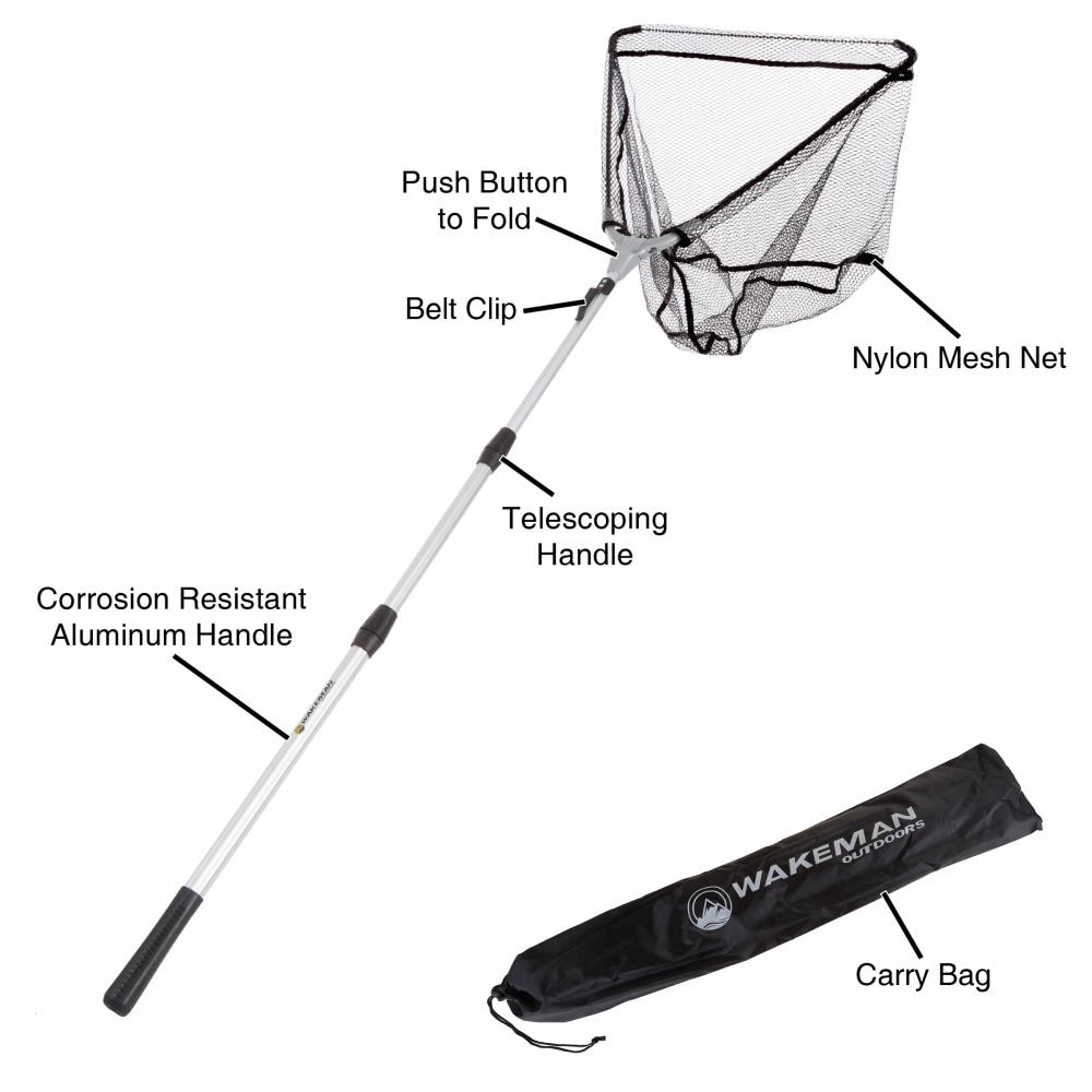 80cm Portable Carbon Fiber Fishing Net Pole Lightweight Telescoping Fishing  Landing Net Handle Adjustable Length Fishing Pole