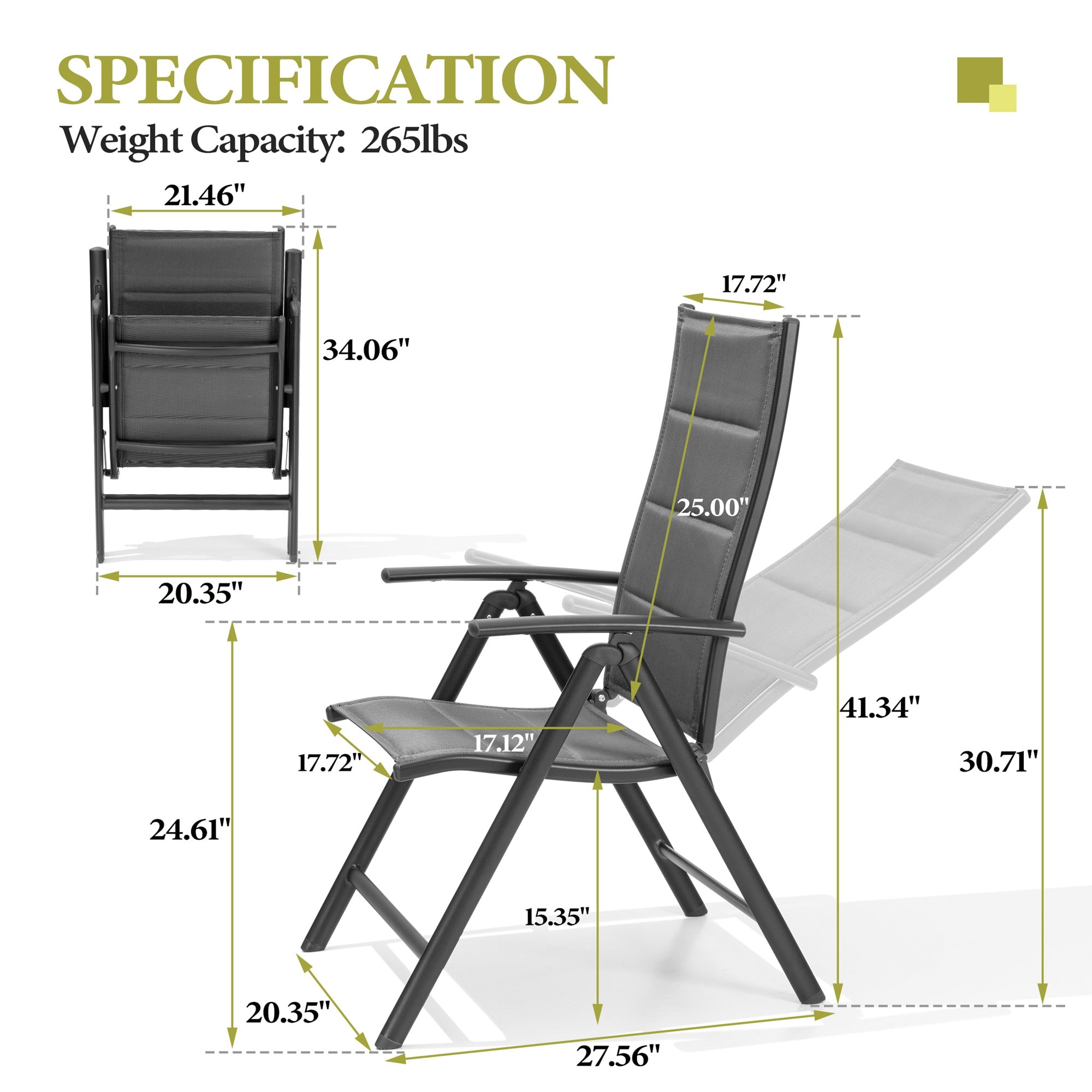 Crestlive Products CL-DC053DGY-2 Patio-Chairs - View #3