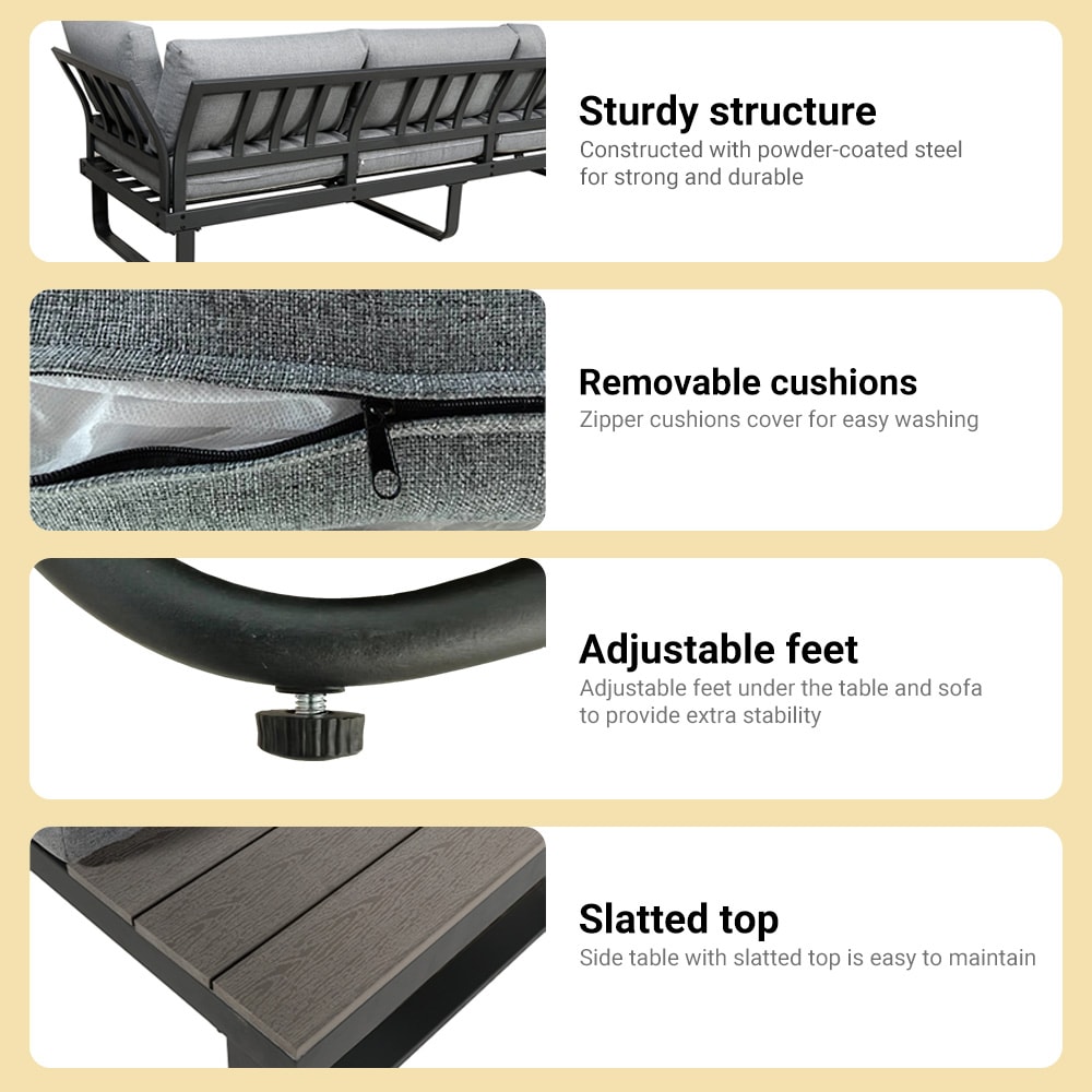 Grearden LANC-WW002-GY Patio-Sofas-Daybeds - View #10