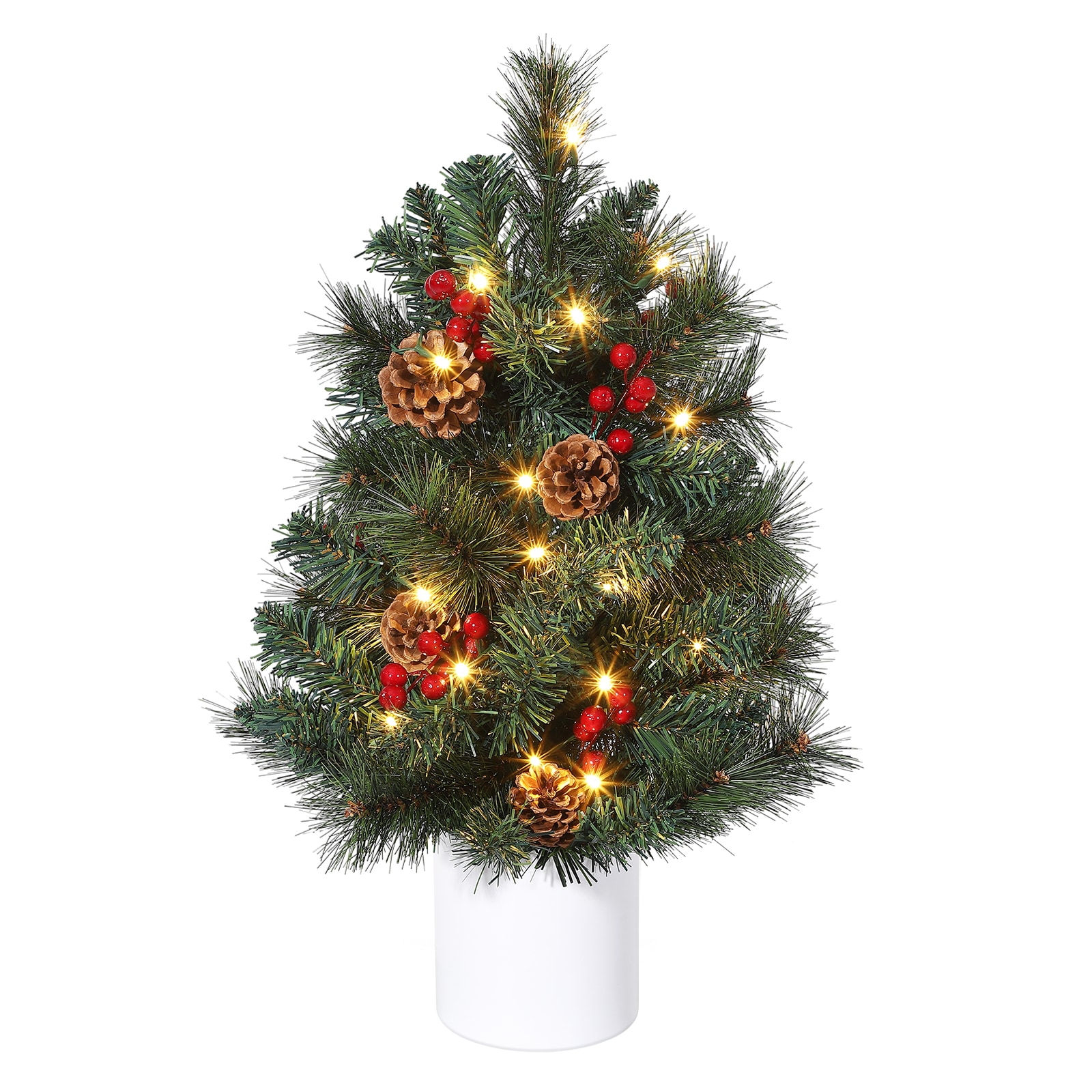GMC 6 ft Slim Pencil Christmas Tree Prelit with 250 LED Lights 571 Realistic PVC Branch Tips Battery Operated 8 Lighting Modes Sturdy Metal Frame Space-Saving Design