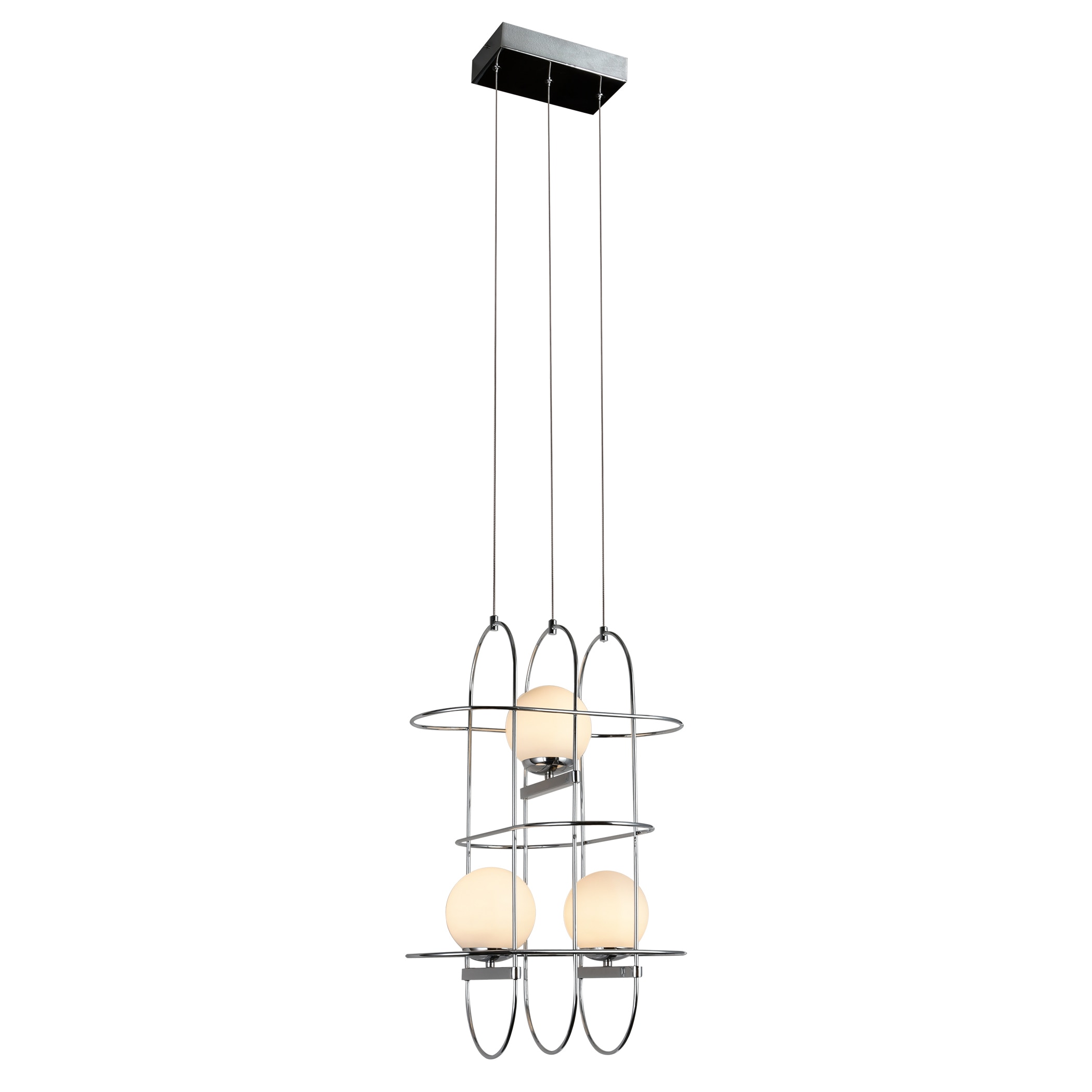 Lyra 16-inch Chrome Integrated LED Adjustable Wire Frame Chandelier