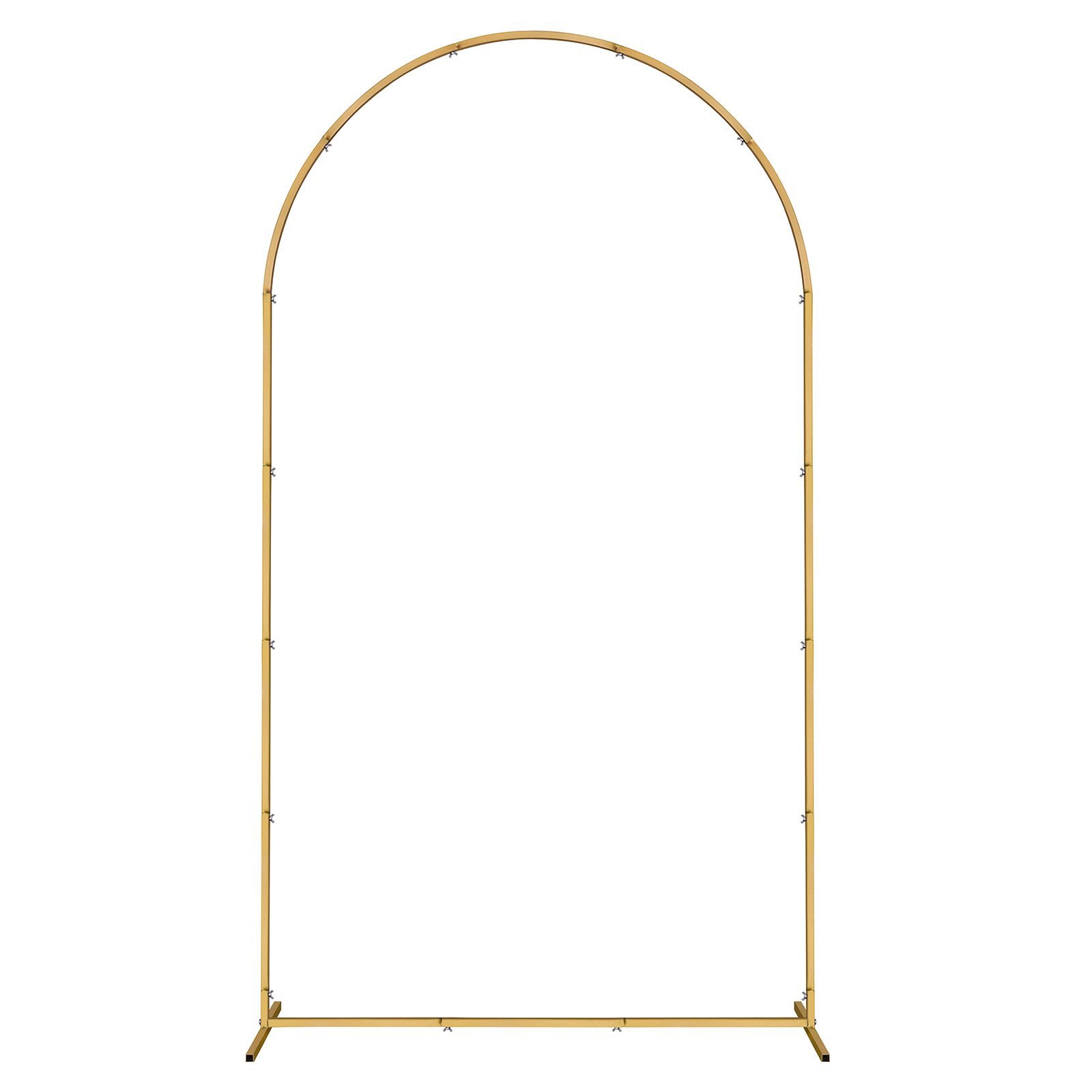 AHIOU HOME Detroit 3.9-ft W x 7.2-ft H Arched Gold Steel Garden Arbor