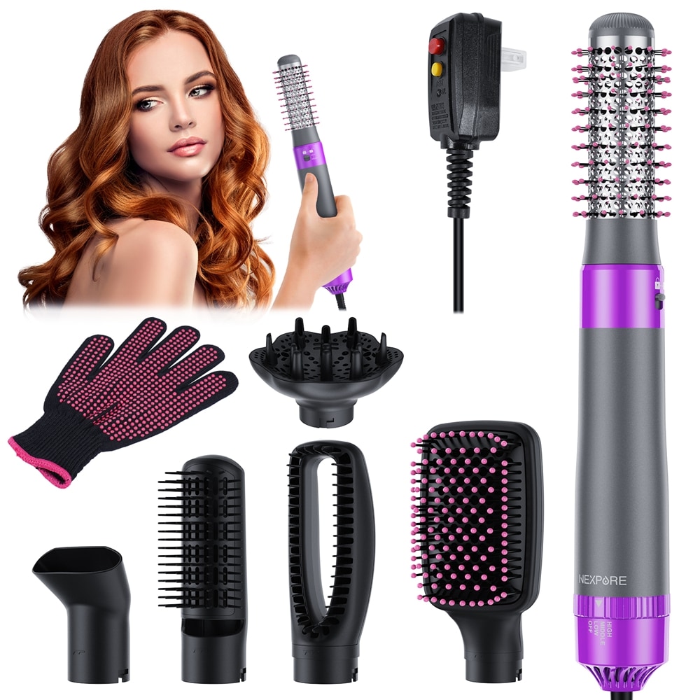 NEXPURE Hair Dryer Brush Hot Air Brush Blow Dryer Brush Tool Set for Straightener Dryer and Curling