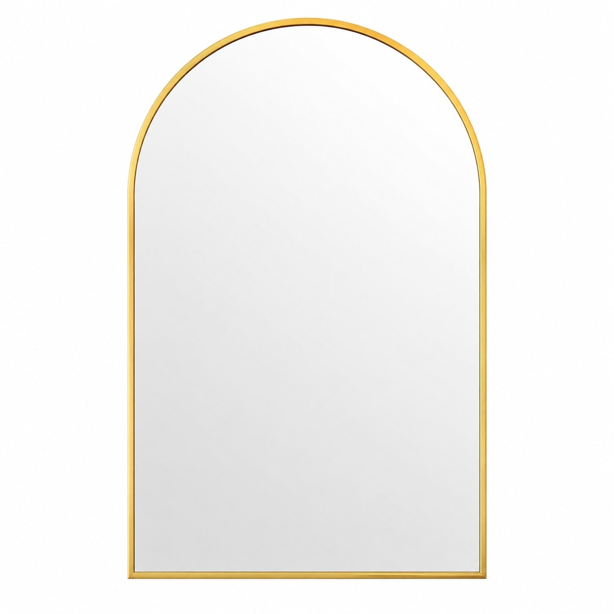 Aoibox  20 in W x 30 in H Gold Arched Metal Framed Bathroom Vanity Wall Mirror for Bedroom Entryway and Mantle