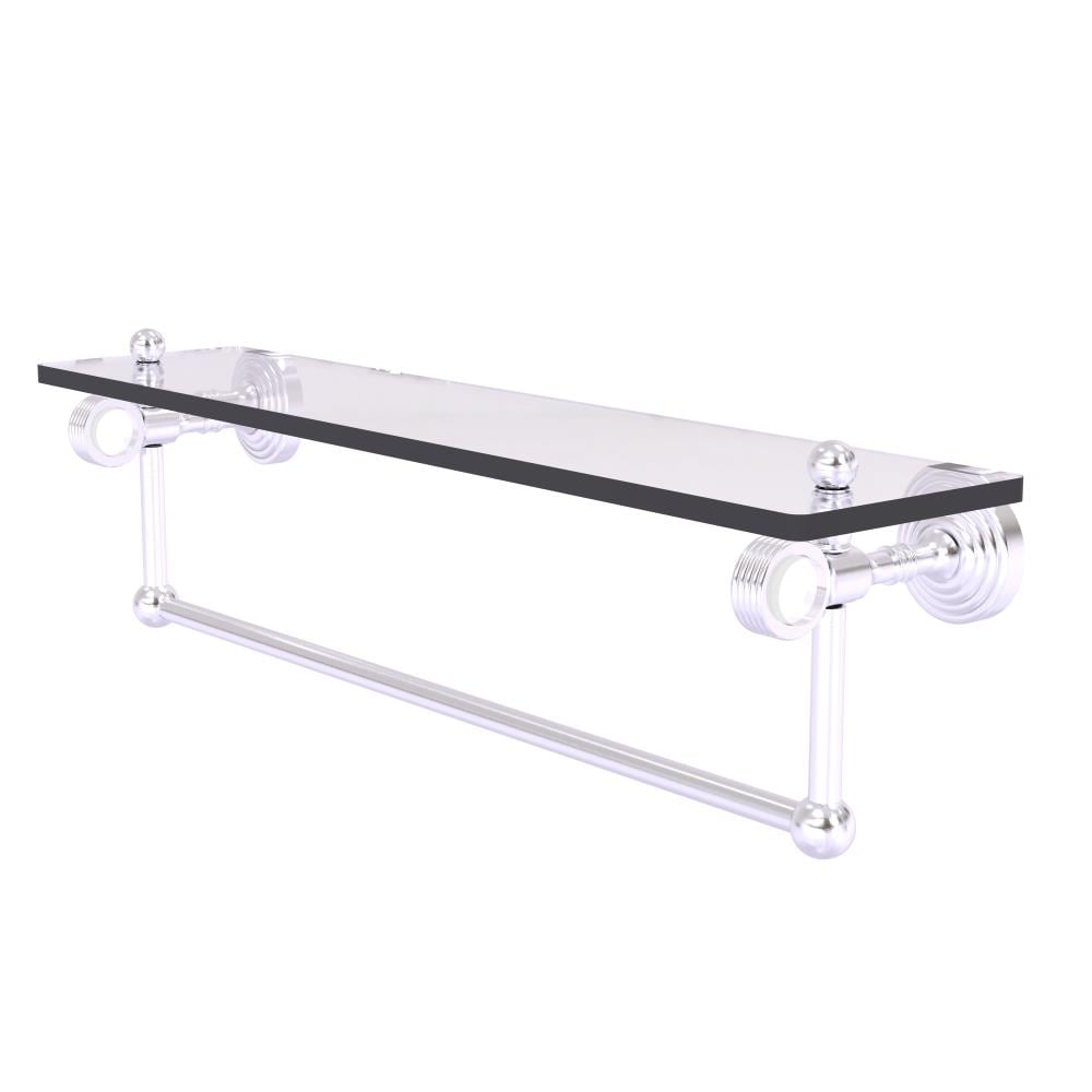 Allied Brass PG-1TBG-22-SCH Pacific Grove Satin Chrome Wall mount Bathroom Shelf ( 22-in x 6.4-in x 5-in )