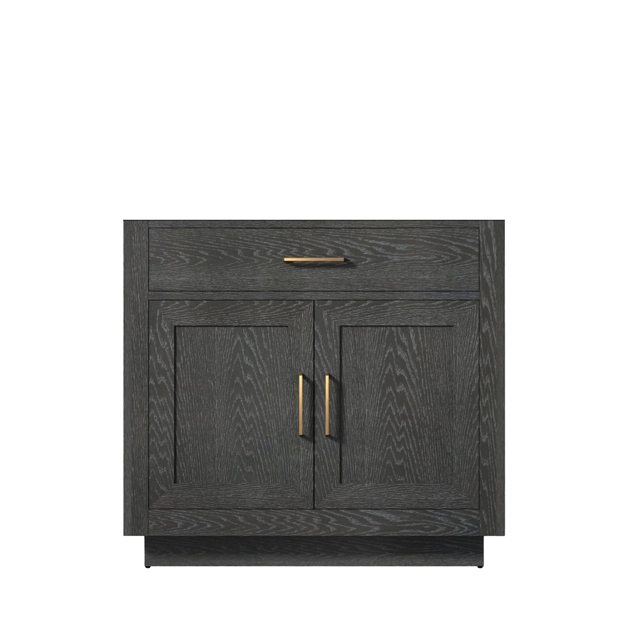 Lexora LVGI36SJ000 Gilroy 36-in Black Oak Bathroom Vanity Base Cabinet without Top