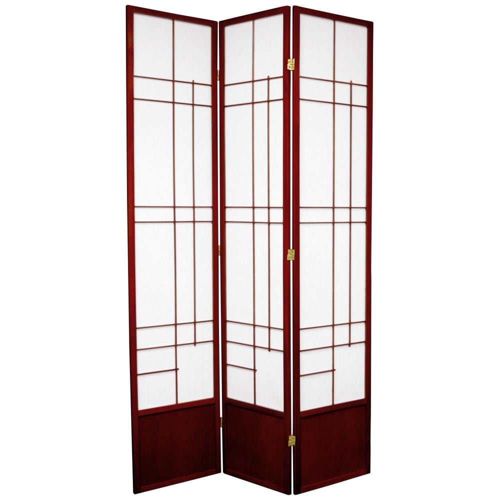 Red Lantern 3-Panel Rosewood Wood Folding Shoji Style Room Divider at ...