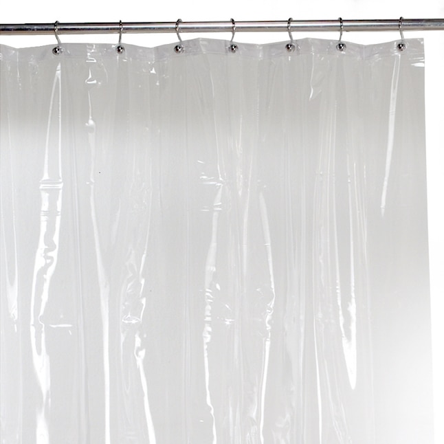 Vinyl Clear Solid Shower Liner, Can You Put Clear Plastic Shower Curtain In Washer