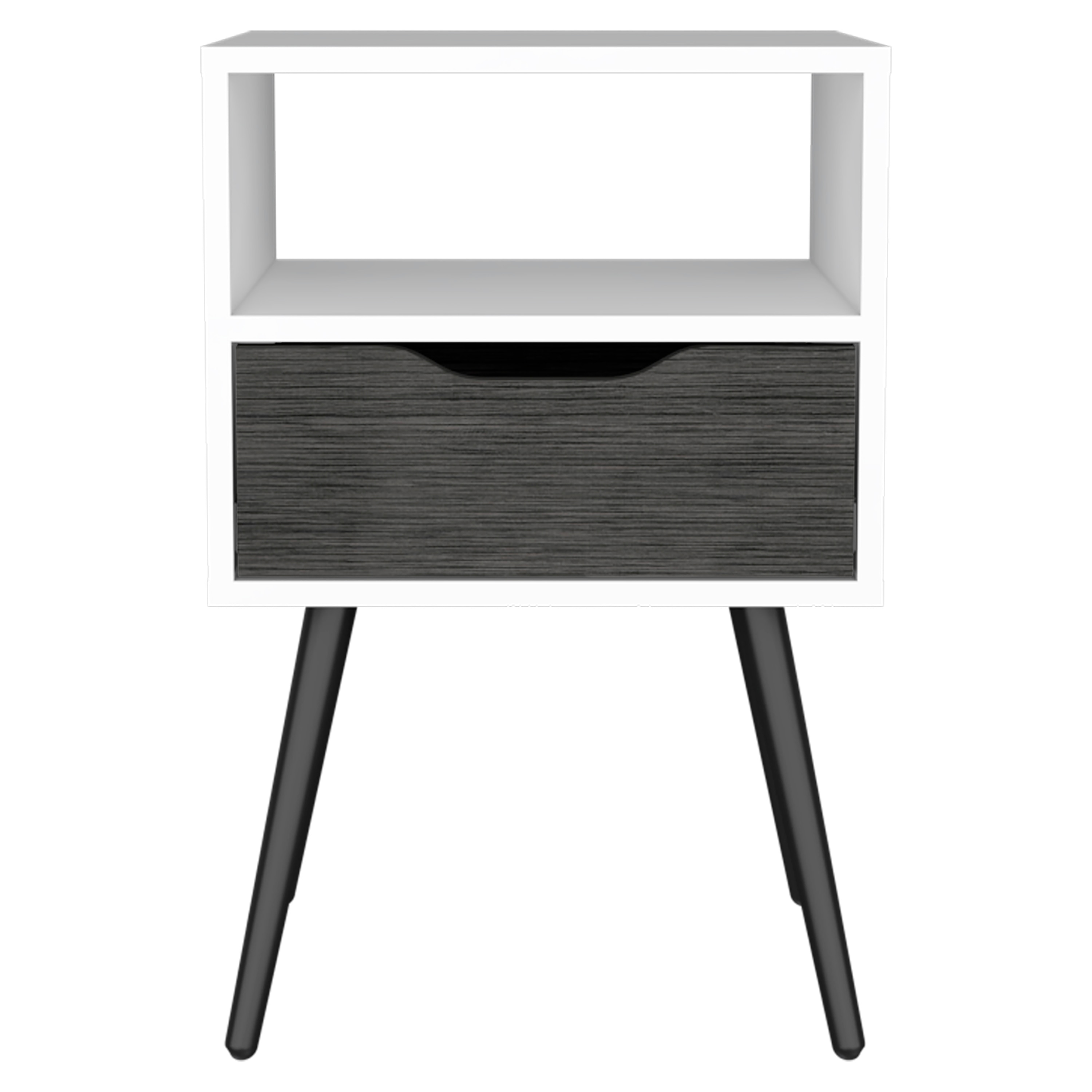 Blisstyle Haverson 1 Drawer 1 Shelf Nightstand Smokey Oak and White ...