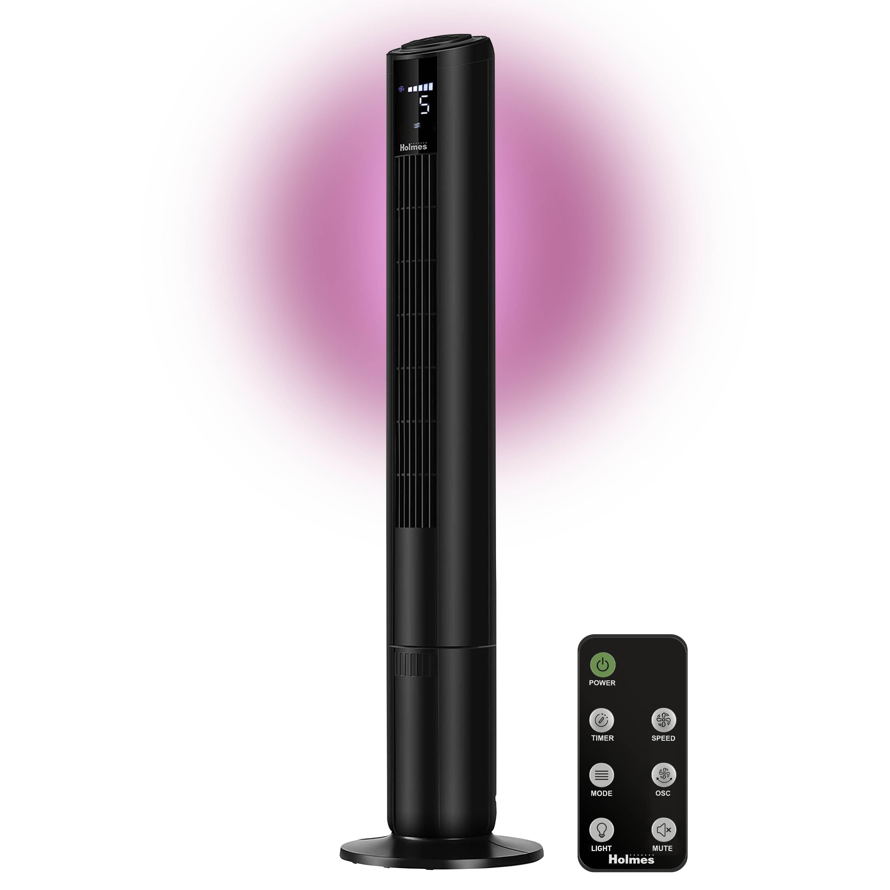 Holmes 12079 42-Inches 120 -Volt 5 -Speed Indoor Black Oscillating Tower Fan with Remote