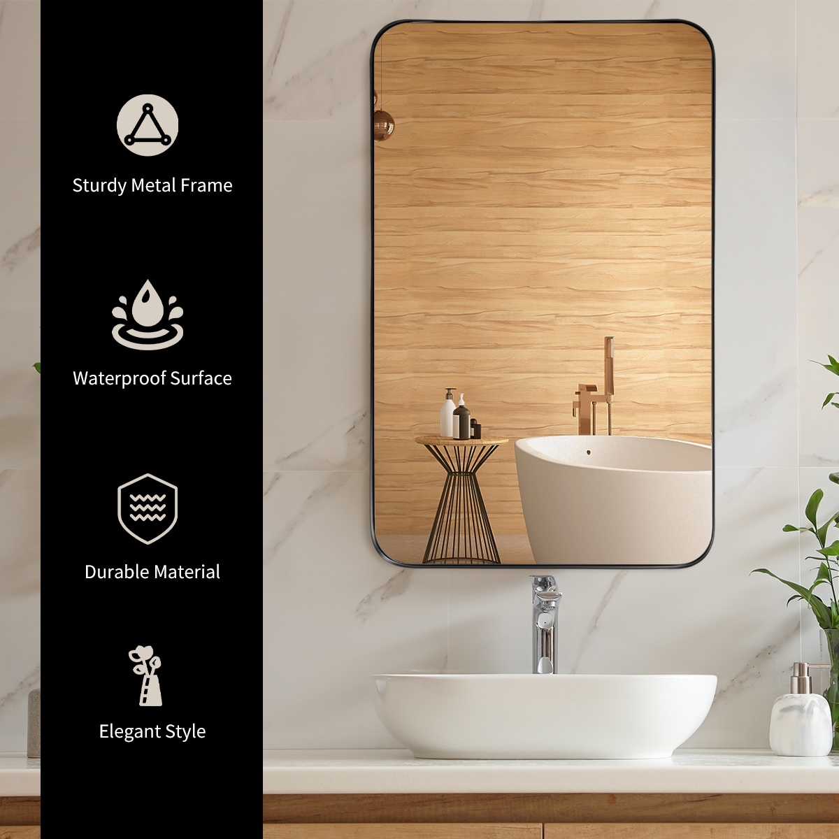WELLFOR OUG67282BK Framed-Bath-Mirrors - View #4