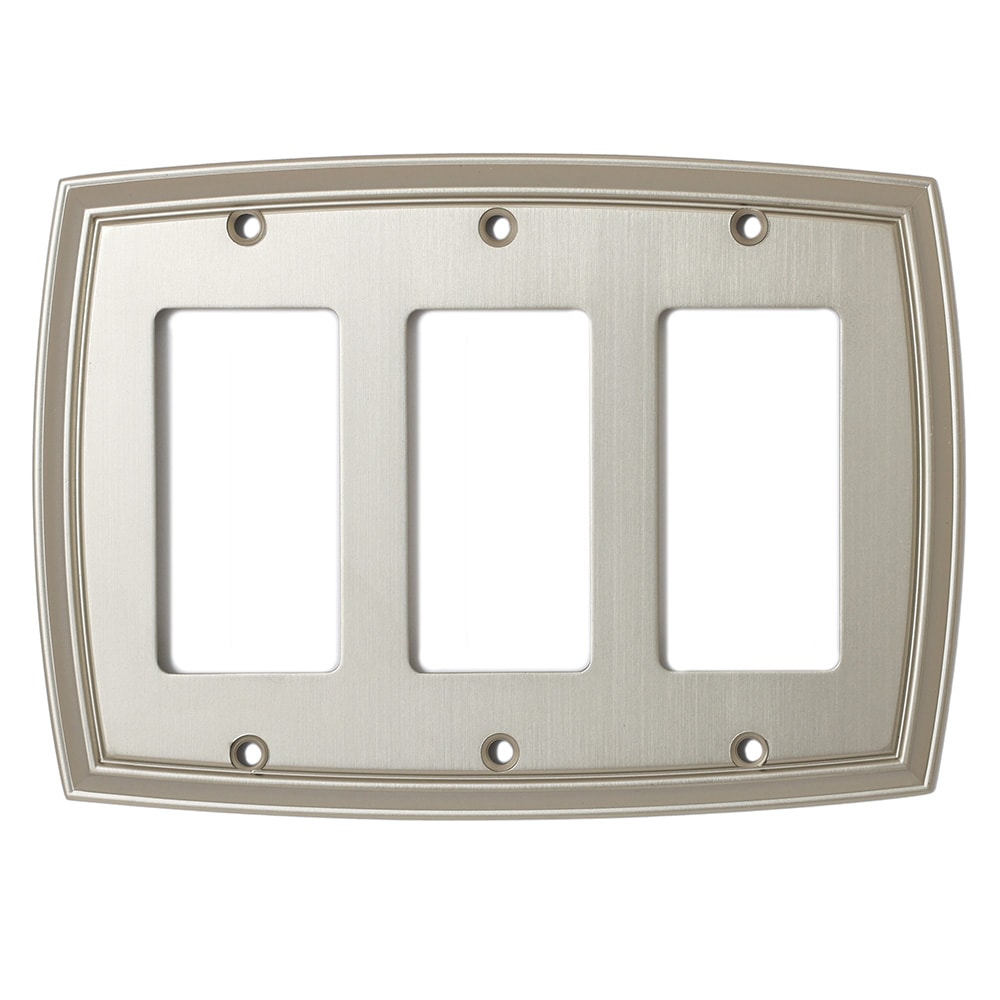 allen + roth Winslow 3 -Gang Brushed nickel Zinc Indoor Decorator Wall Plate