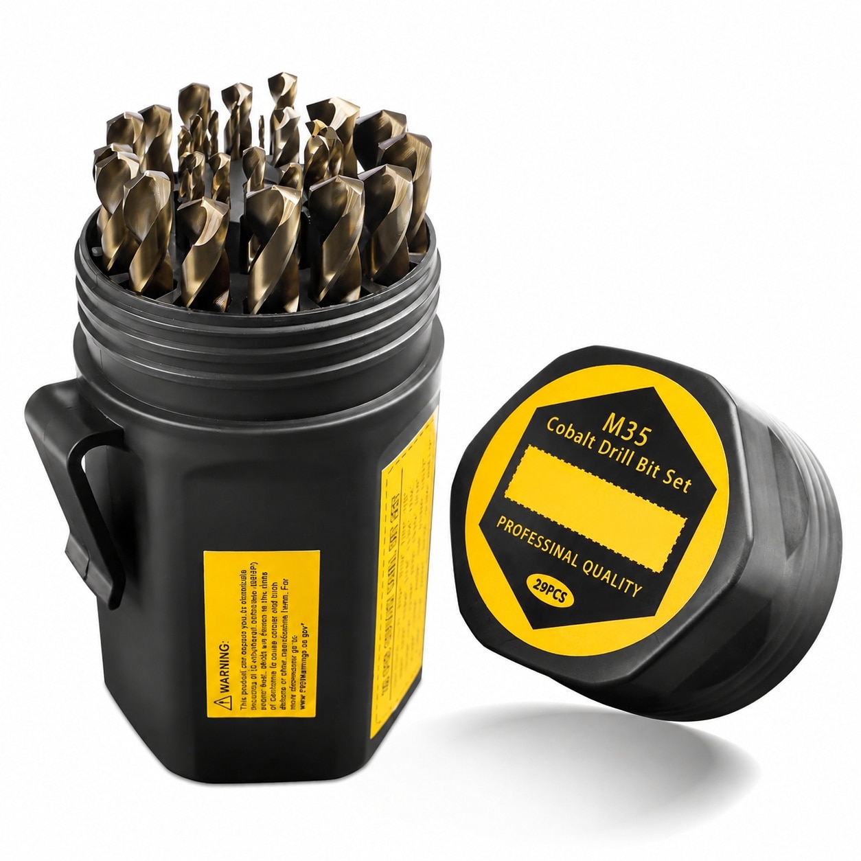 Ahfiwaso  Cobalt Drill Bit Set 29 Piece M35 Steel Metal Drill Bits Durable Round Shank for Steel Wood Plastic Sheet Metal with Cup Type Holder