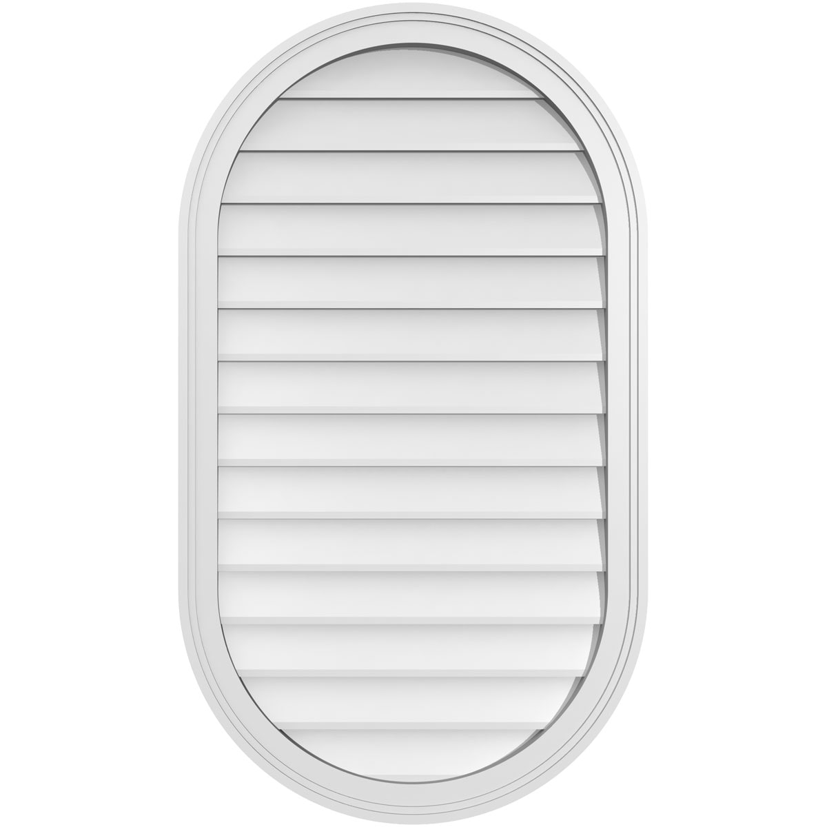 Ekena Millwork GVPVR24X4202SN 24-Inches x 42-Inches Off-white Oval PVC Gable Louver Vent