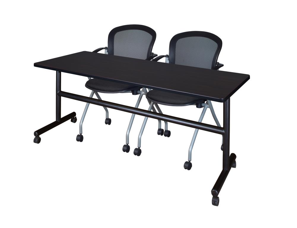 Regency MKFT7224MW23BK Training Brown 4-Person Training Table (72-in W x 29-in H)