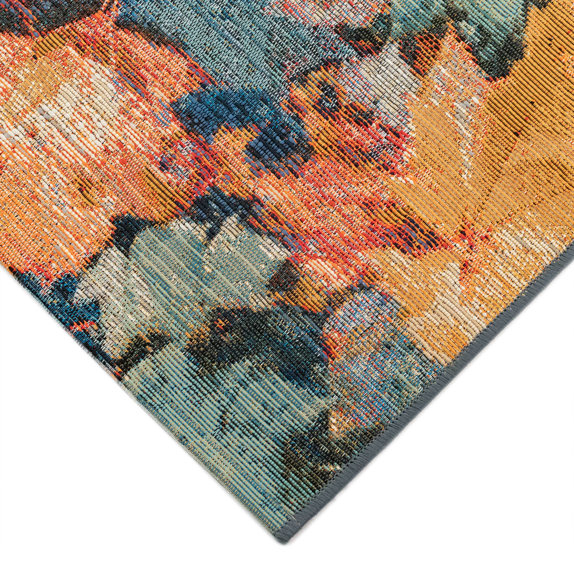 Fall Leaves Multi-Color Synthetic Rectangular Indoor/Outdoor Rug