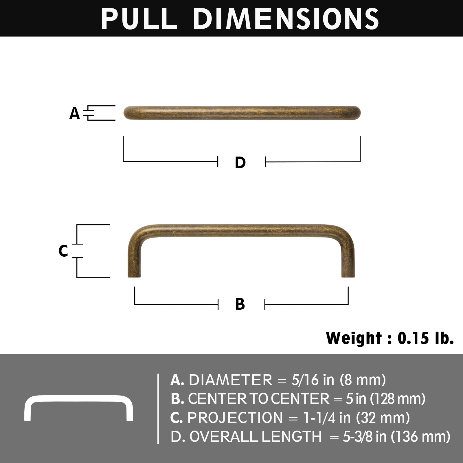 Miaokesen 7385GT-128 Cabinet-Pulls - View #2