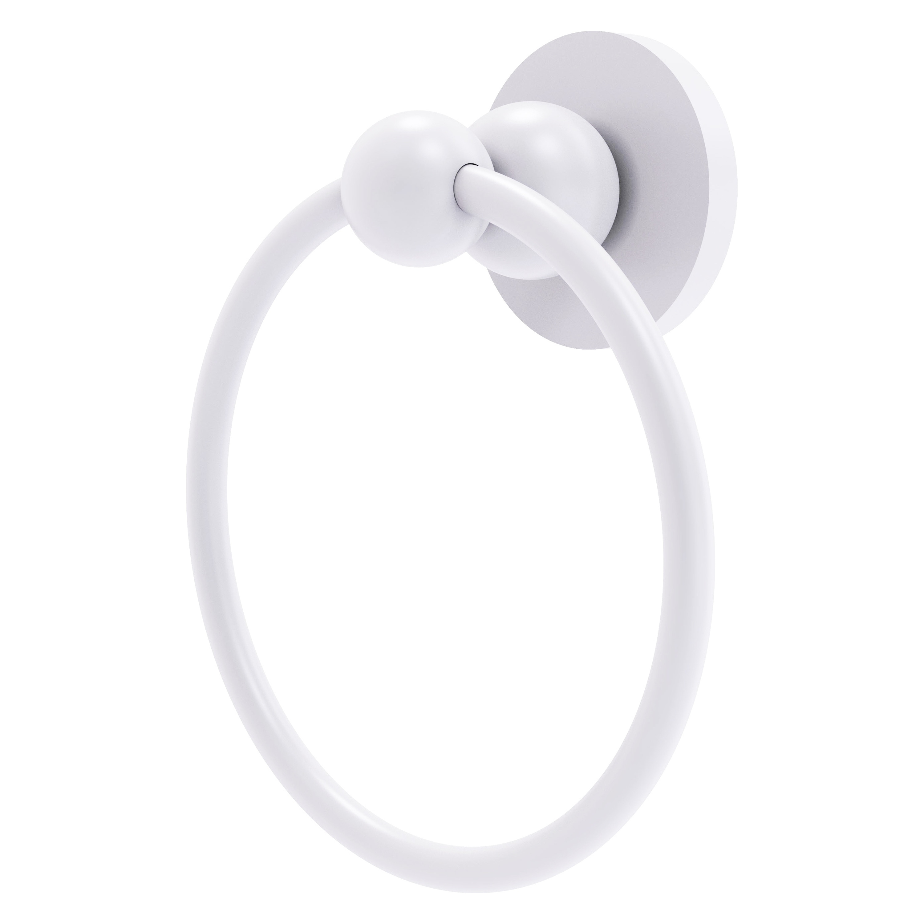 Allied Brass BL-16-WHM Bolero Matte White Wall mount Single Towel Ring