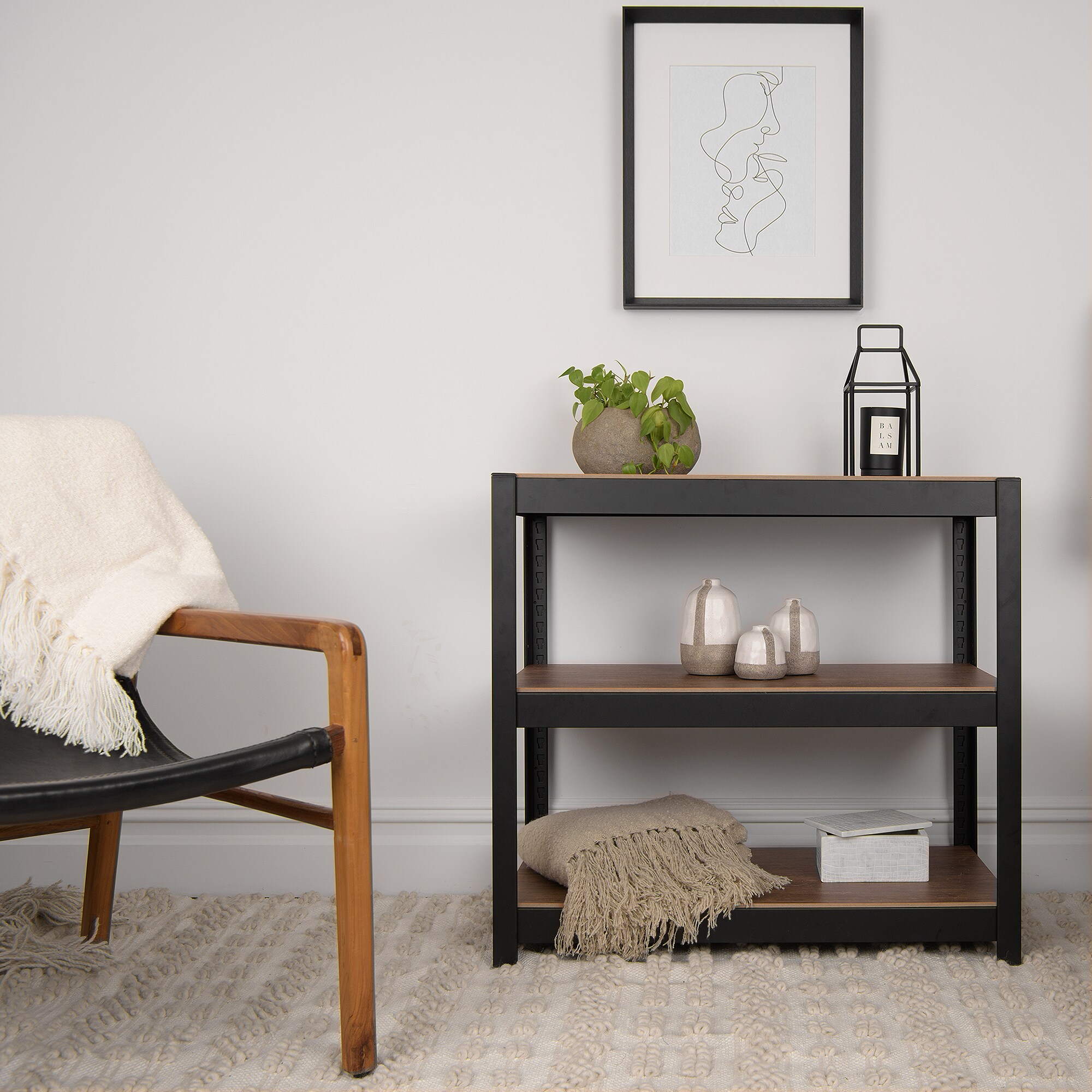 Best Home Fashion KEPSUUL-3S-8075-BLK Free-Standing-Shelving - View #3