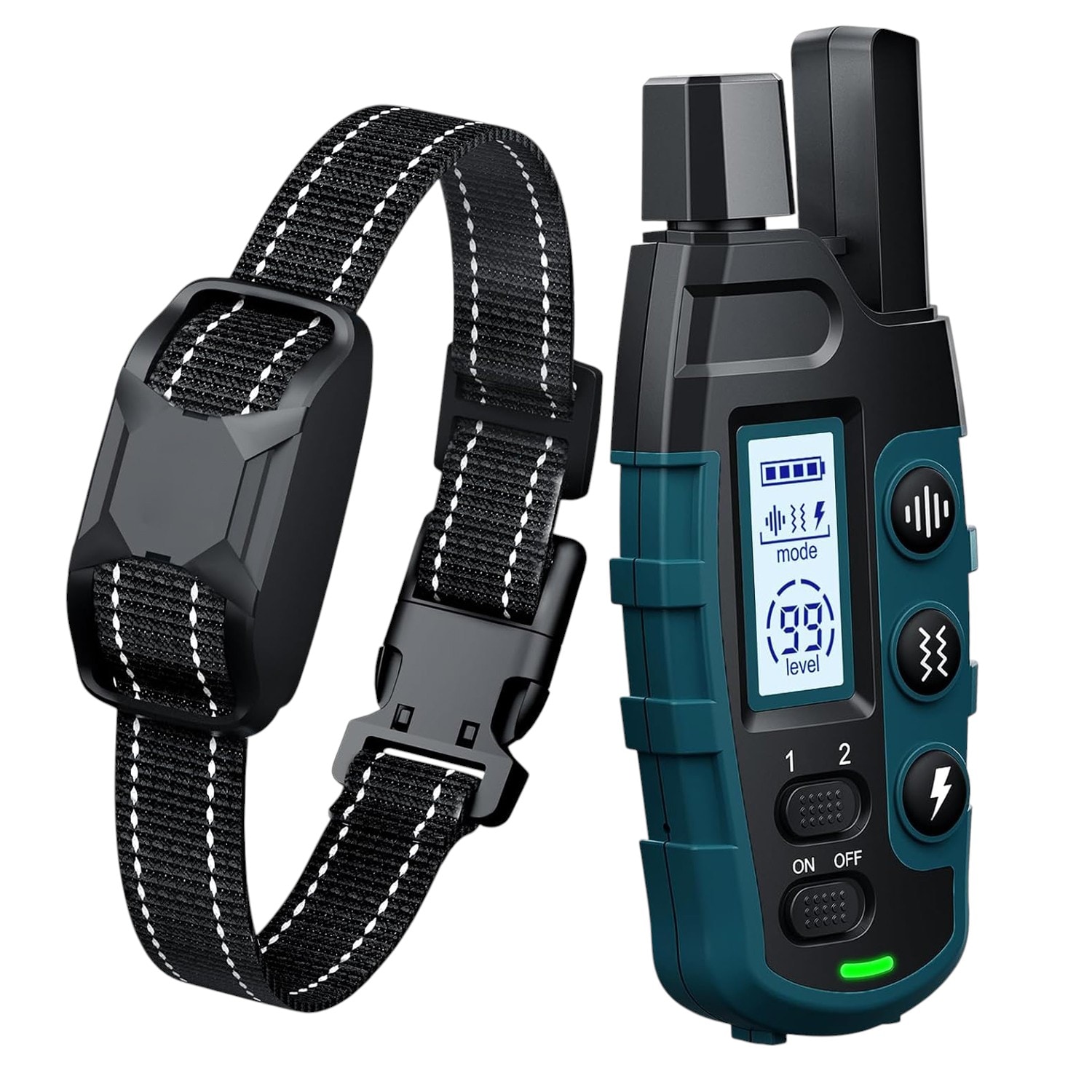 Etokfoks  dog training collar with remote 3300Ft range adjustable beep vibration and safe shock modes IP67 waterproof dual channel for 5 to