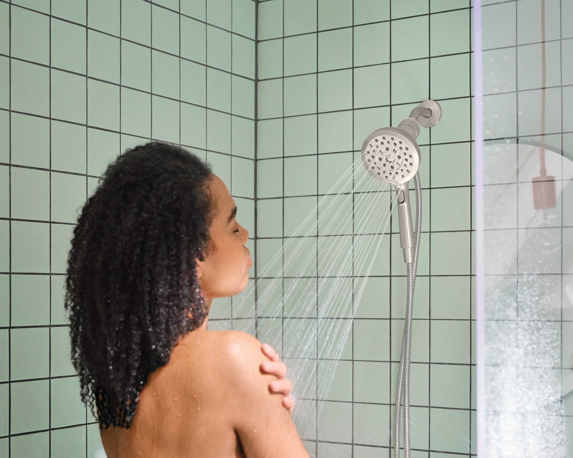 Nickel Handheld Shower Head with Magnetix Docking System
