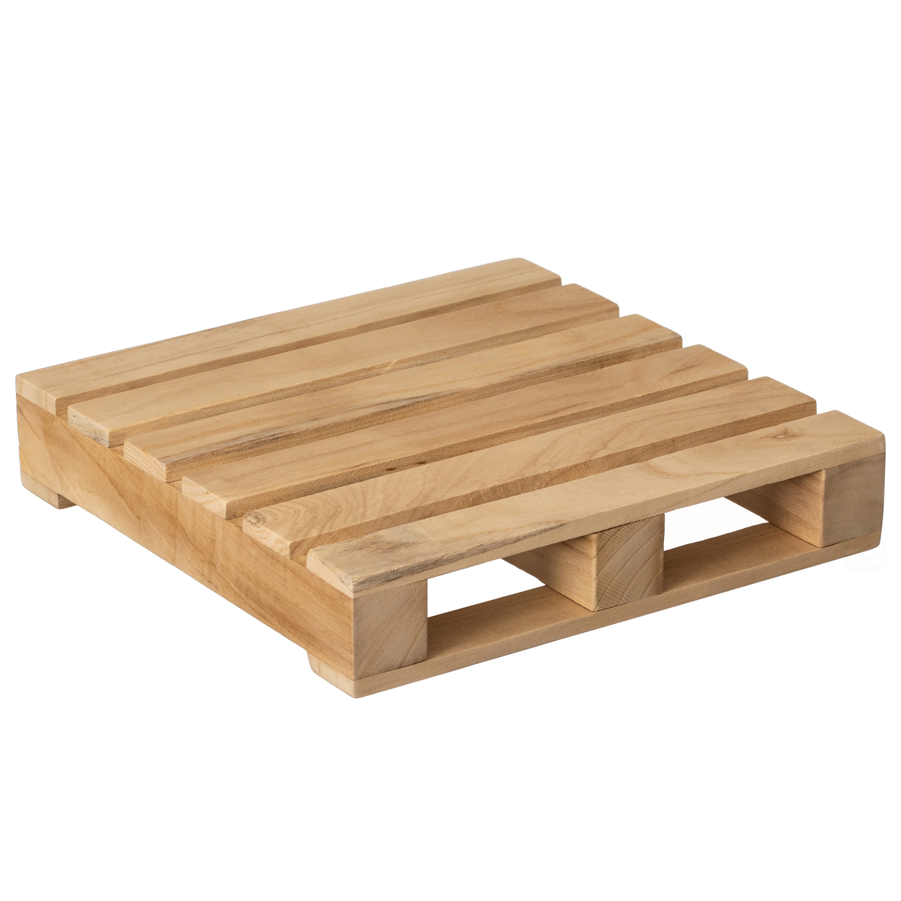 Vintiquewise Rustic Wooden Pallet Display Stand Natural Wood Riser for Home Decor and Event Styling - Set of 2
