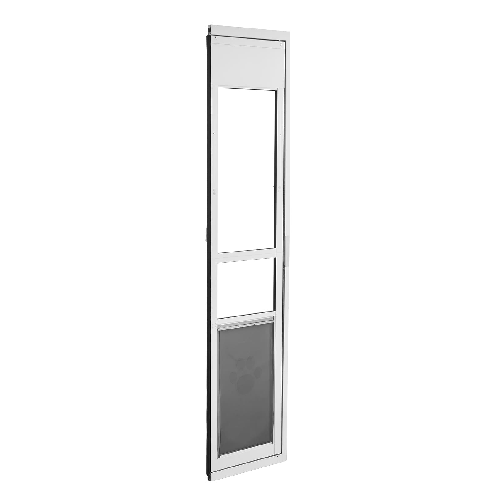 VEVOR Dog Door for Sliding Glass Door 75 7/8in to 80 11/16in Adjustable Height Aluminum Alloy Frame with Flap and Lock for Extra Large-Sized Dogs 180 degrees Swing-Open Sliding Glass Pet Doors for Renters