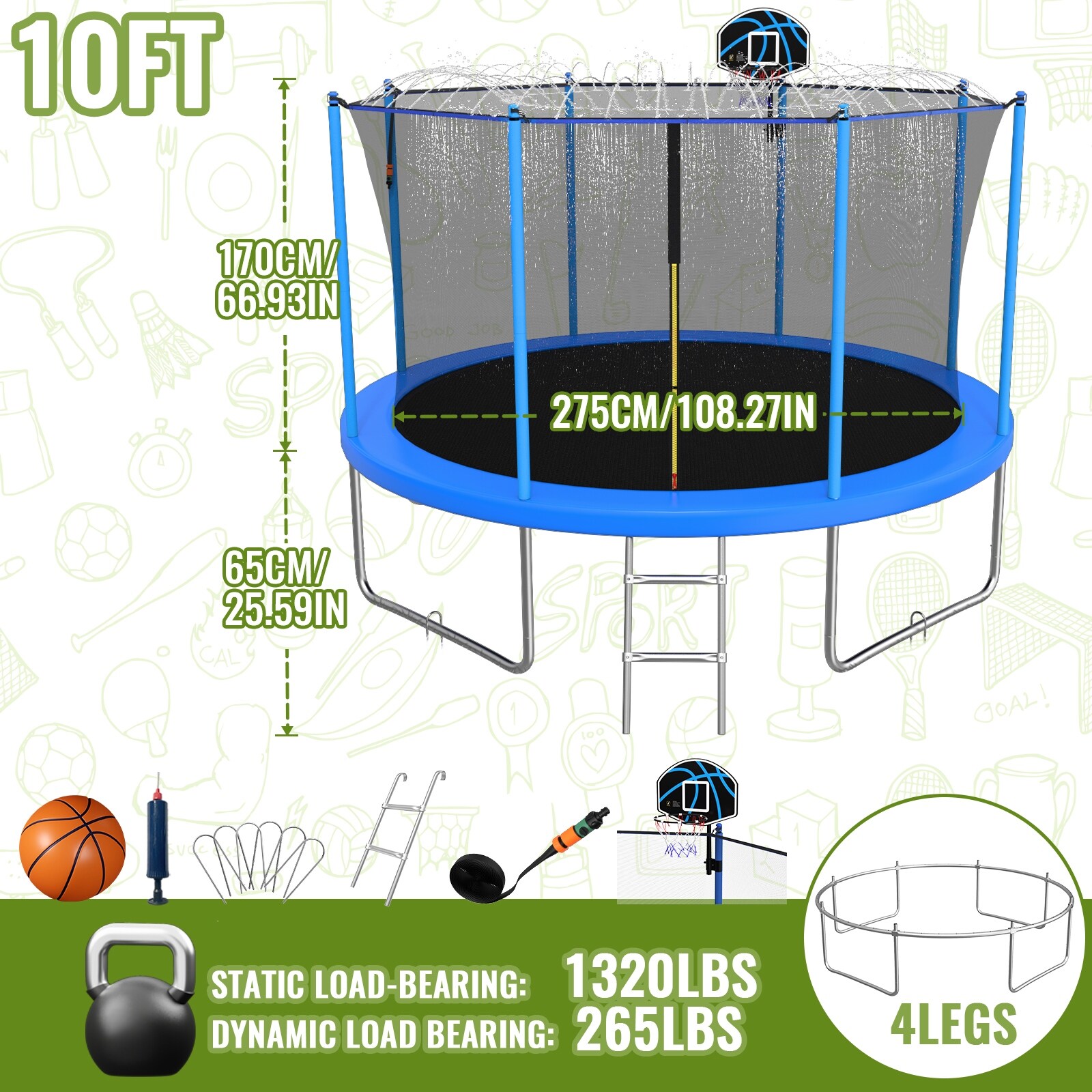 Jumpfly TMBU10FT04G trampolines - View #2