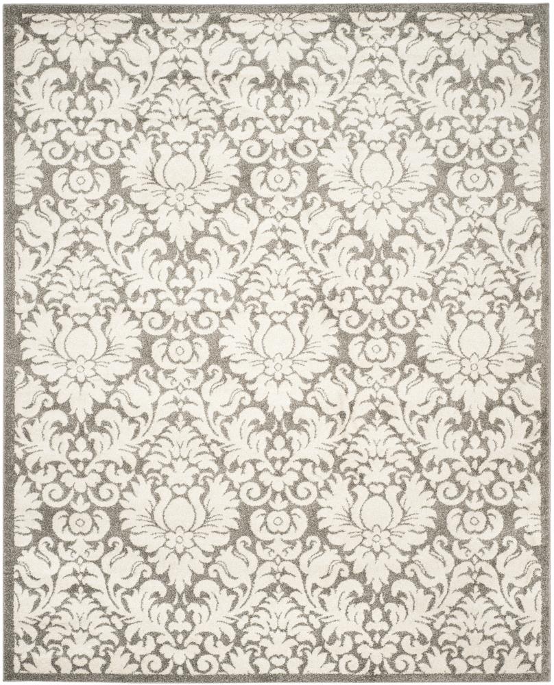 Safavieh AMT427R-9 Mirabel 9 x 12 (ft) Loomed Polypropylene Dark Gray/Beige Rectangular Indoor/Outdoor Damask Area rug