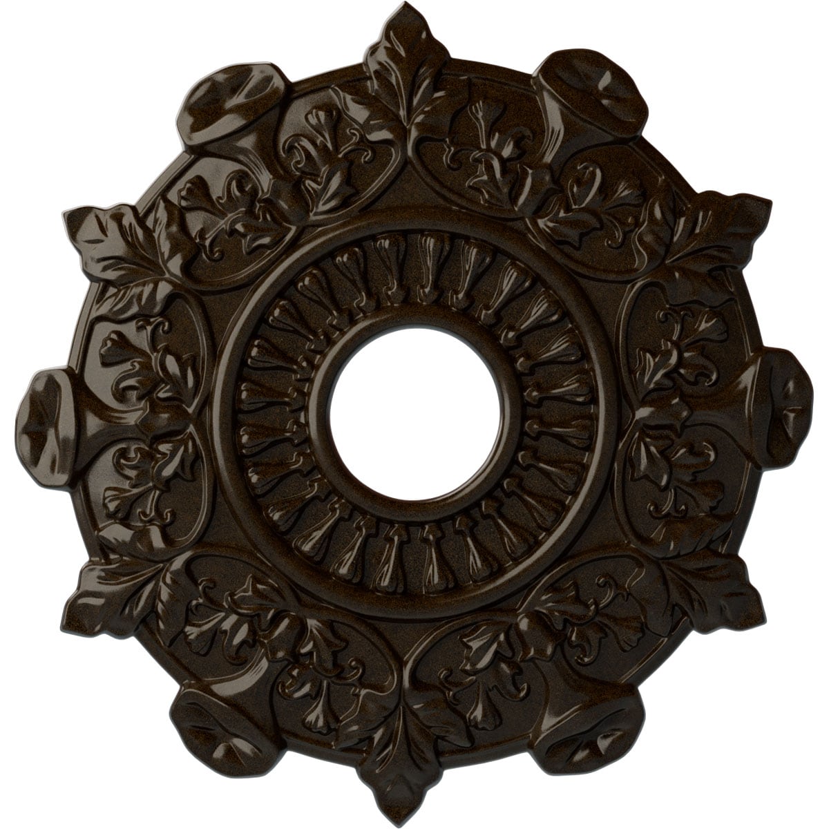 Ekena Millwork CM17PRBZS Preston 17.5-in W x 17.5-in L Painted Bronze Polyurethane Whole Ceiling Medallion