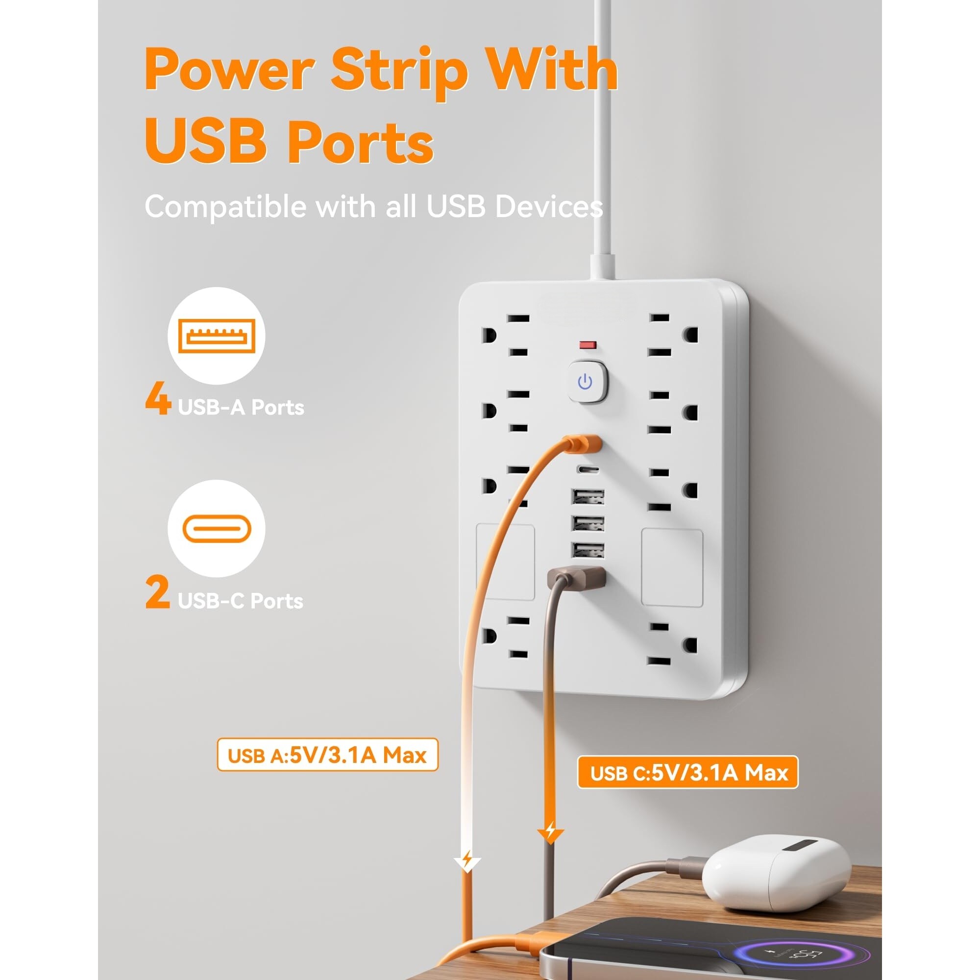 OGETFUUR L5LYH72826 Electrical-Power-Strips - View #3