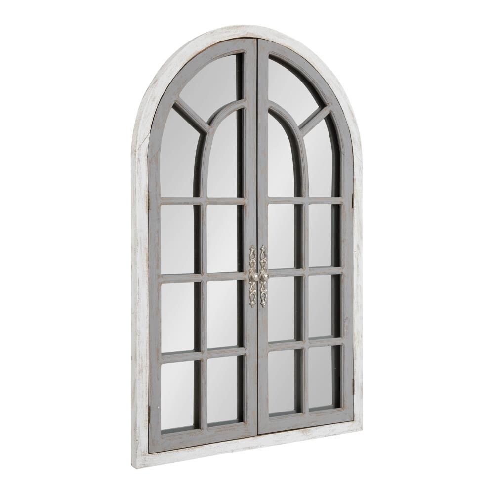 Kate and Laurel Boldmere 28-in W x 44-in H Arch White/Gray Framed