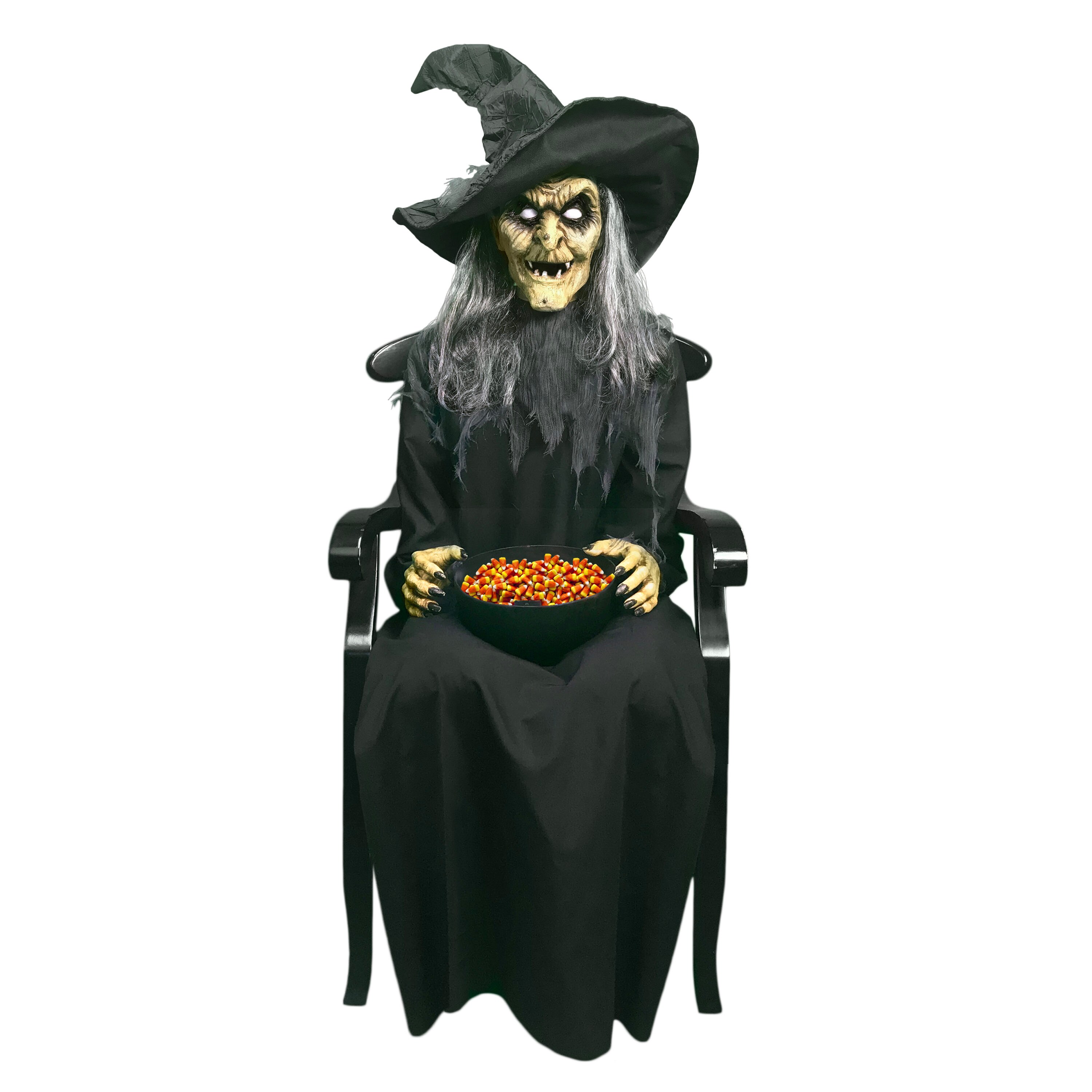 Tekky 35.43-in Screeching Lighted Animatronic Witch Free Standing ...