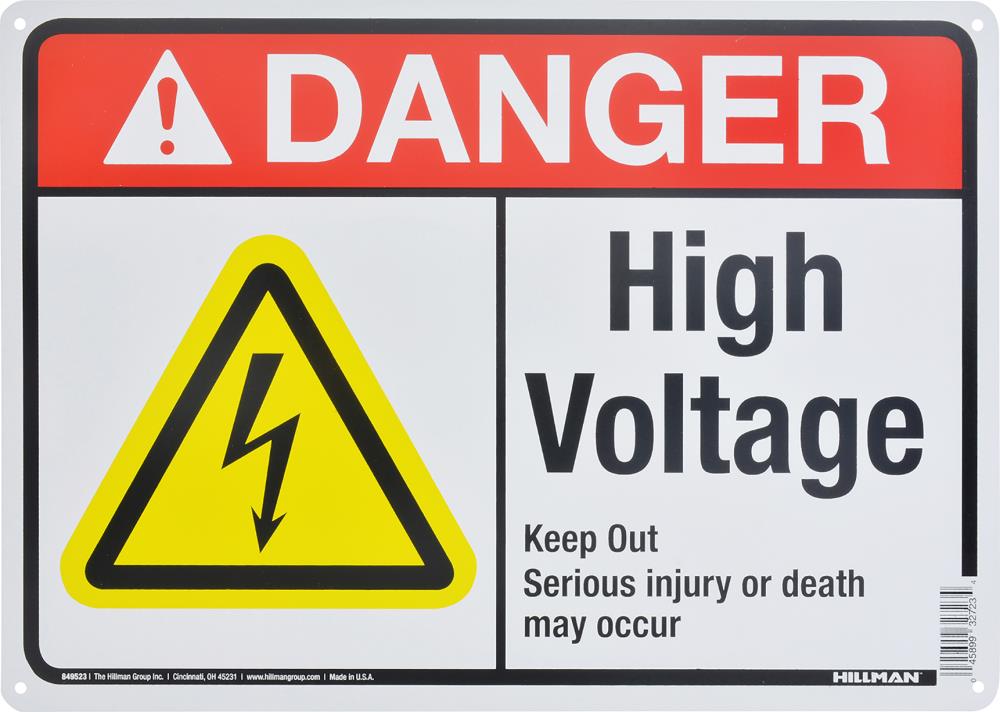 Pack of 2 Brady DANGER High Voltage Within Keep Out Sign 10" x 14" 