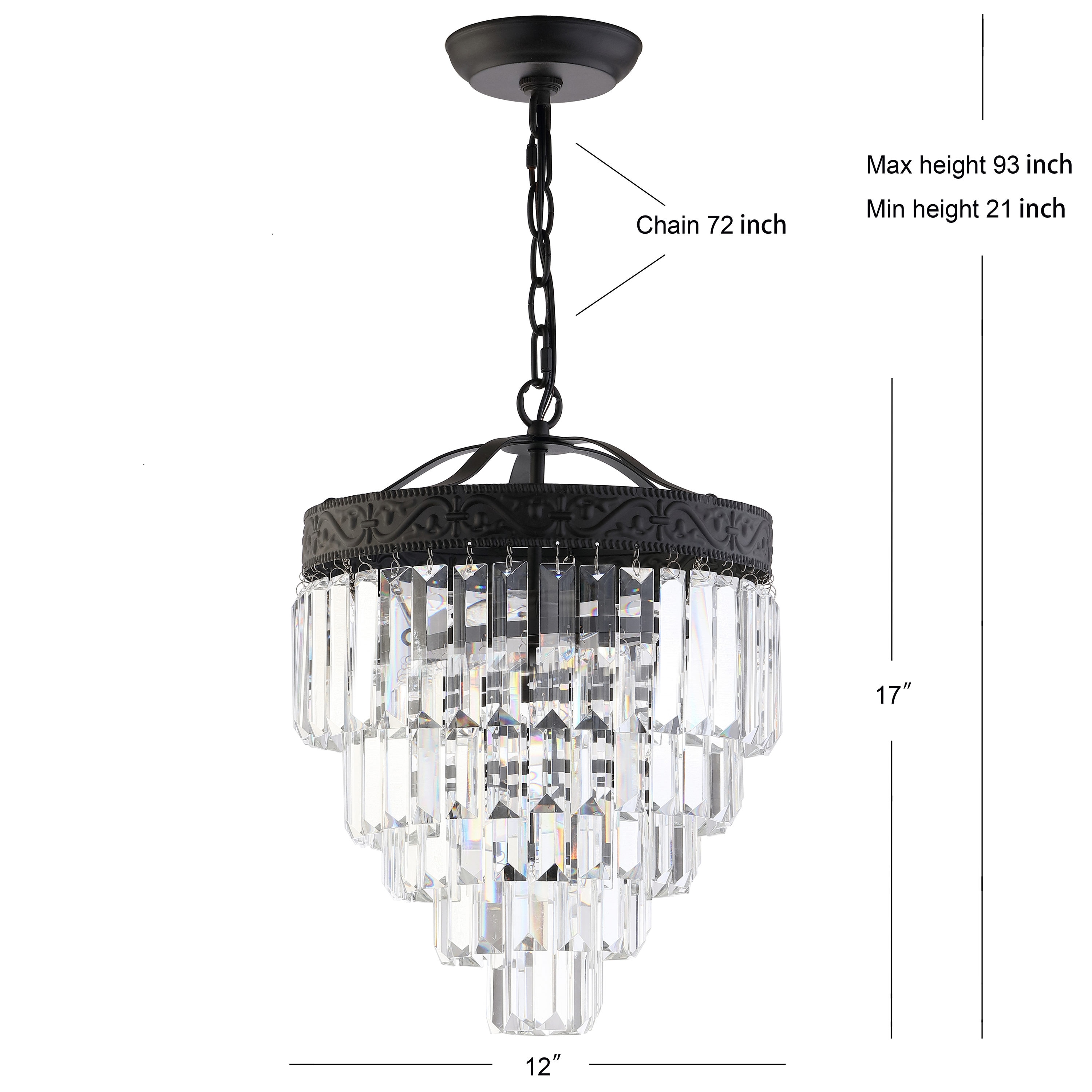 Wyatt Classic 12" Bronze Crystal LED Chandelier