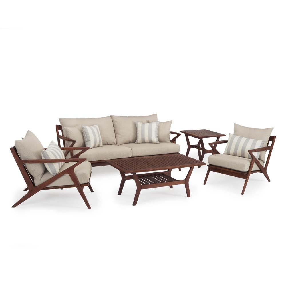 RST Brands OP-AWSS5-VGHN-SLT-K Vaughn 5-Piece Patio Conversation Set with Gray Sunsharp Cushions