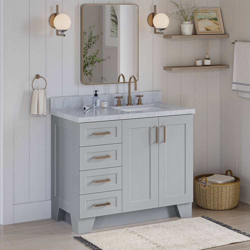 ARIEL Taylor 54-in Grey Bathroom Vanity Base Cabinet without Top