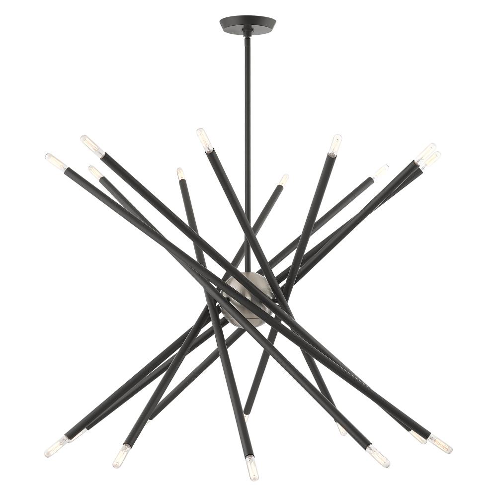 Livex Lighting 46779-76 Soho 20 -Light Matte Gray Mid-century For Use in Bathrooms, Bedrooms, Dining Rooms, Foyers, Kitchens, Living Rooms Chandelier