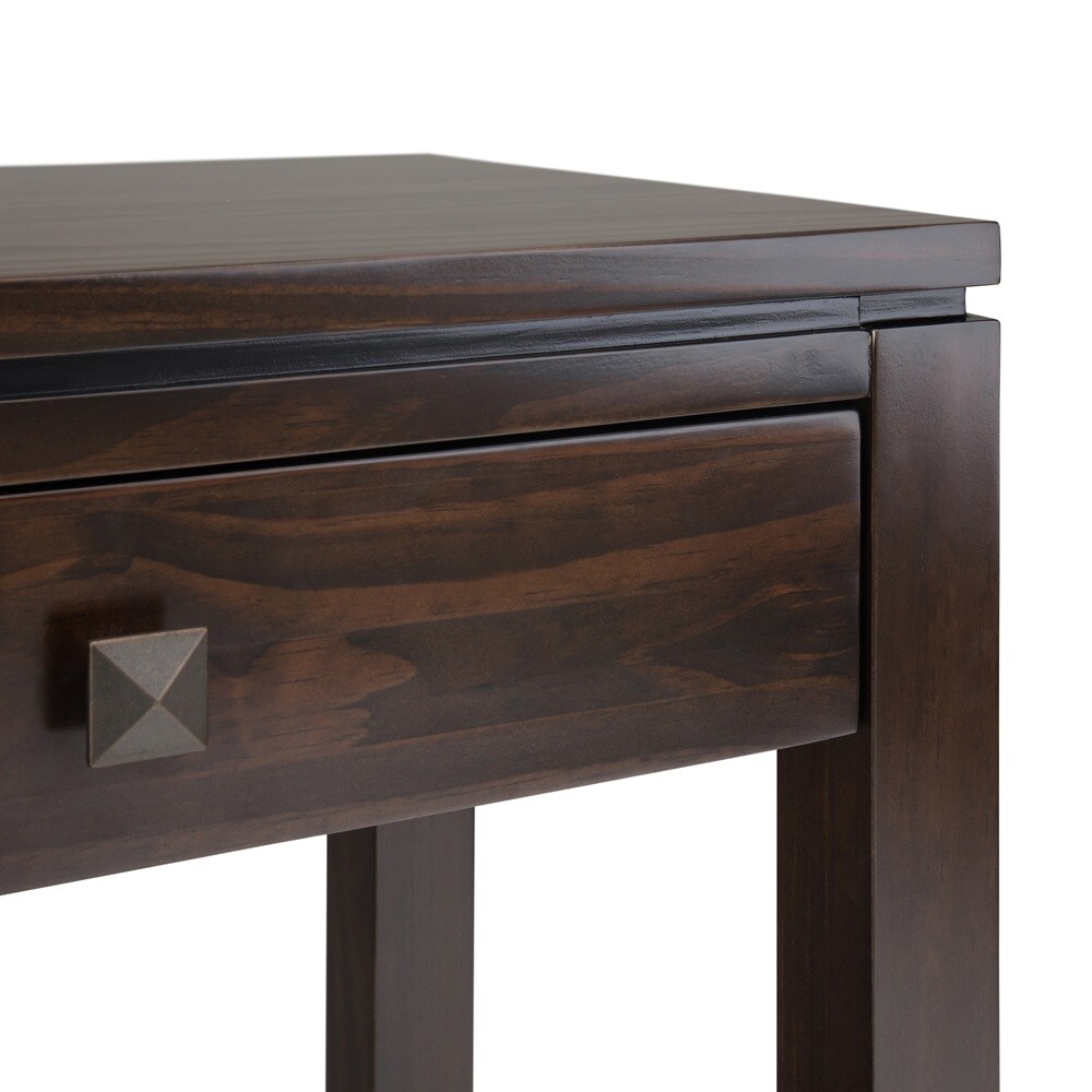 Mahogany Brown Solid Wood Console Table with Storage