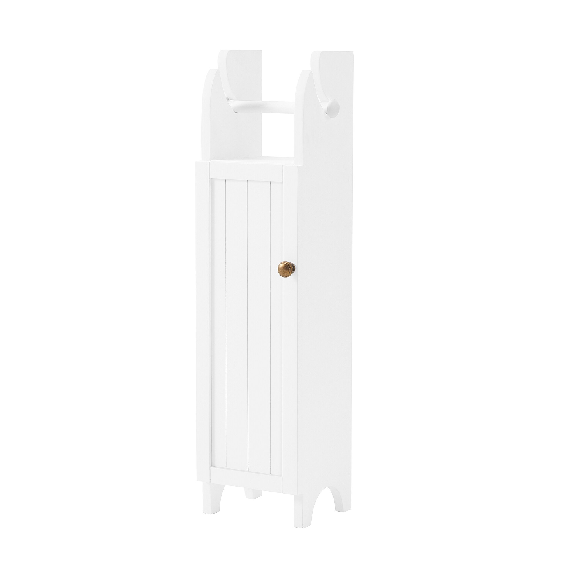 Alaterre Furniture 7-in x 28-in x 7-in White Wood Freestanding Linen Cabinet