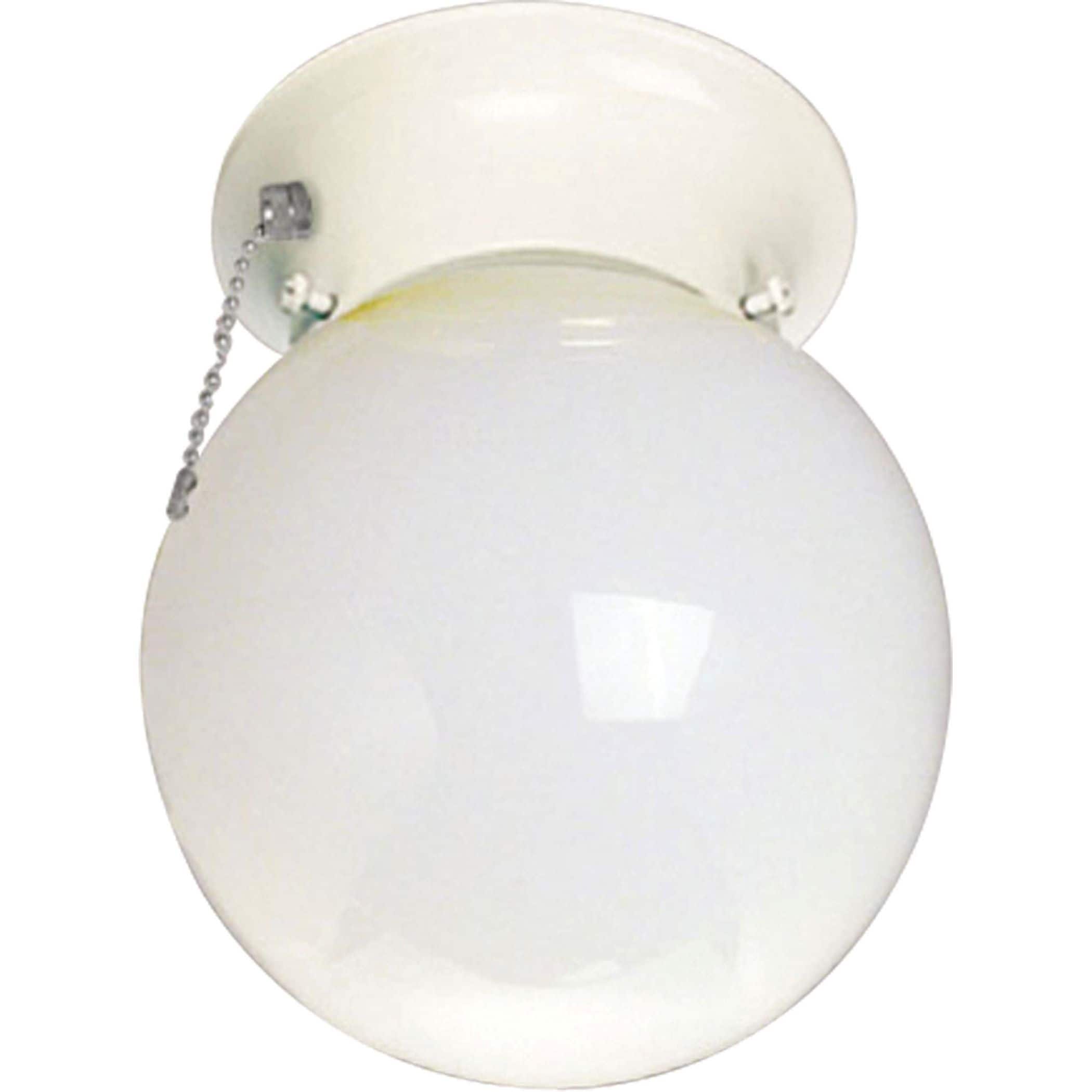 Volume Lighting V7308-6 1 -Light 6-in Satin White Flush Mount Light